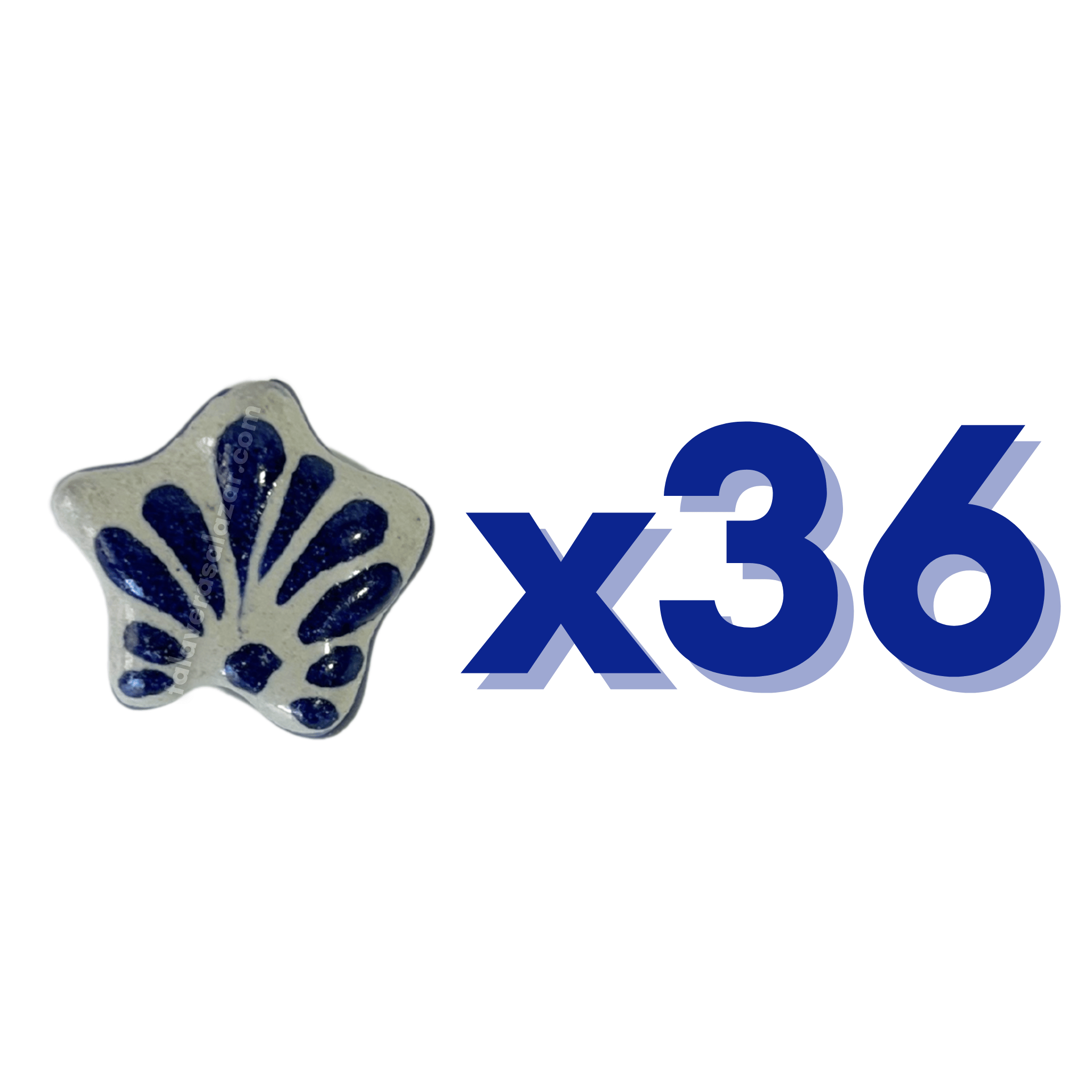 ESTRELLA 5 PICOS 1.7 CM FONDO TRADICIONAL DECORADO AZUL COBALTO