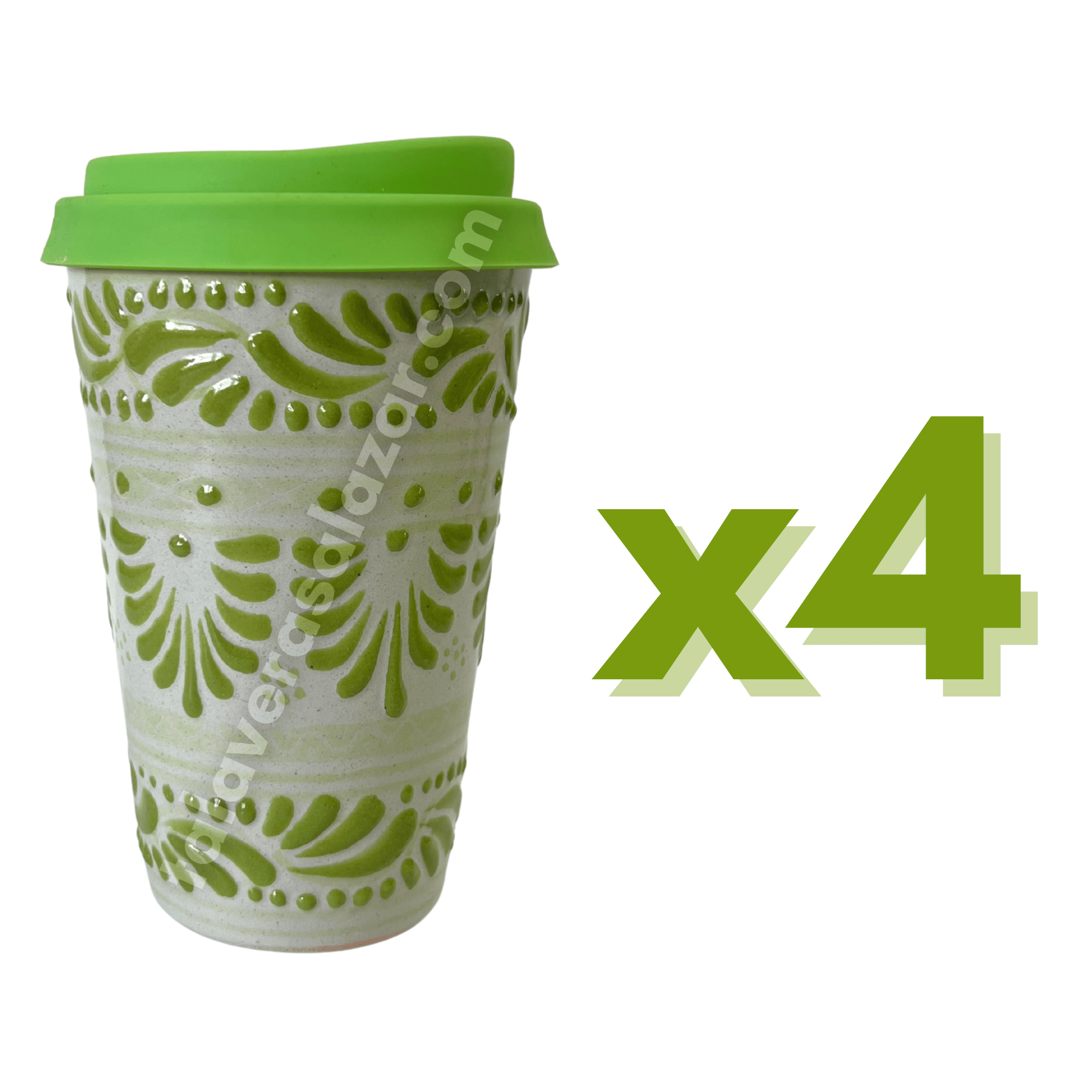 TERMO 15 CM SIN ASA FONDO TRADICIONAL CENEFA VERDE LIMON