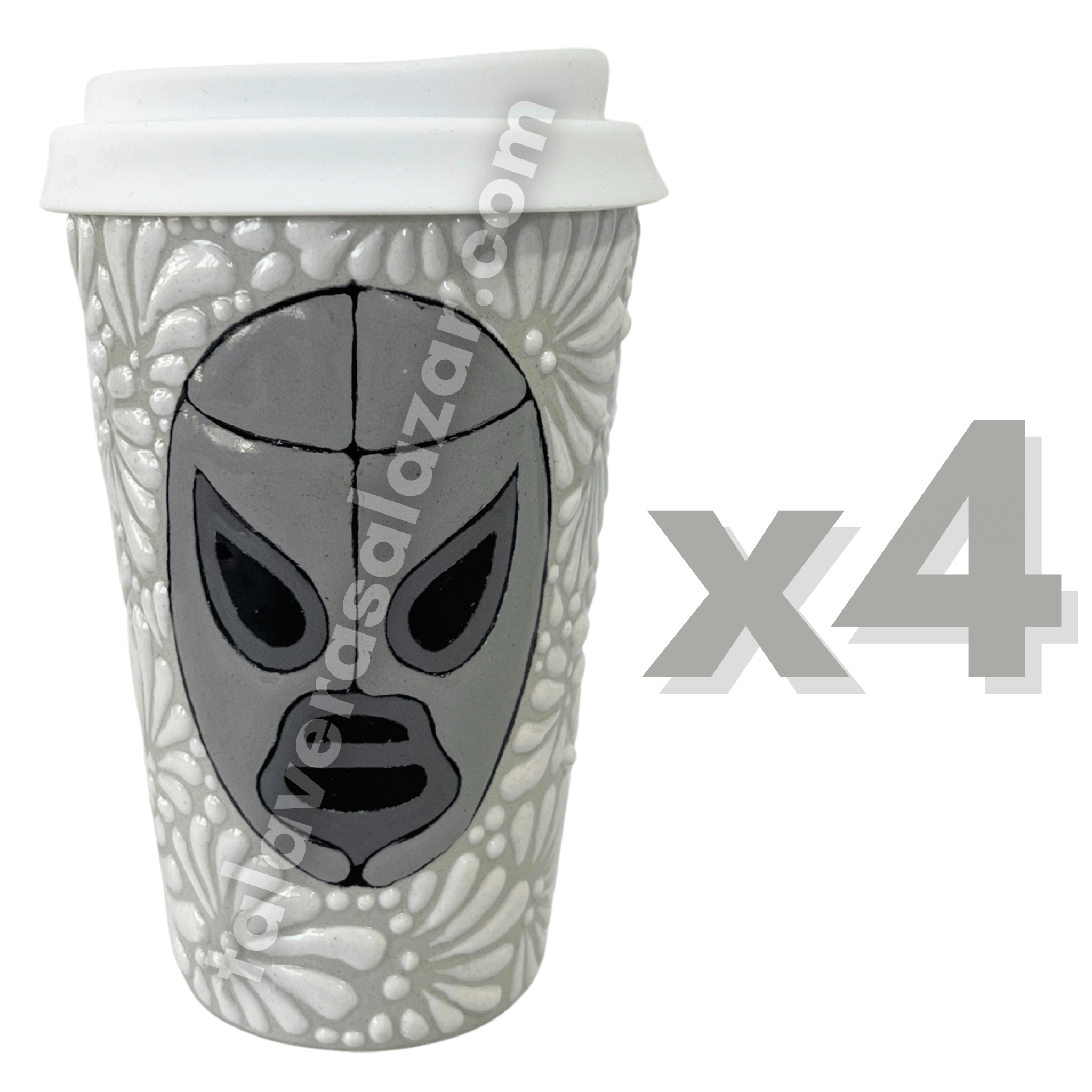 TERMO 15 CM SIN ASA LUCHADOR VERSION BASICA FONDO TRADICIONAL MIK BLANCO