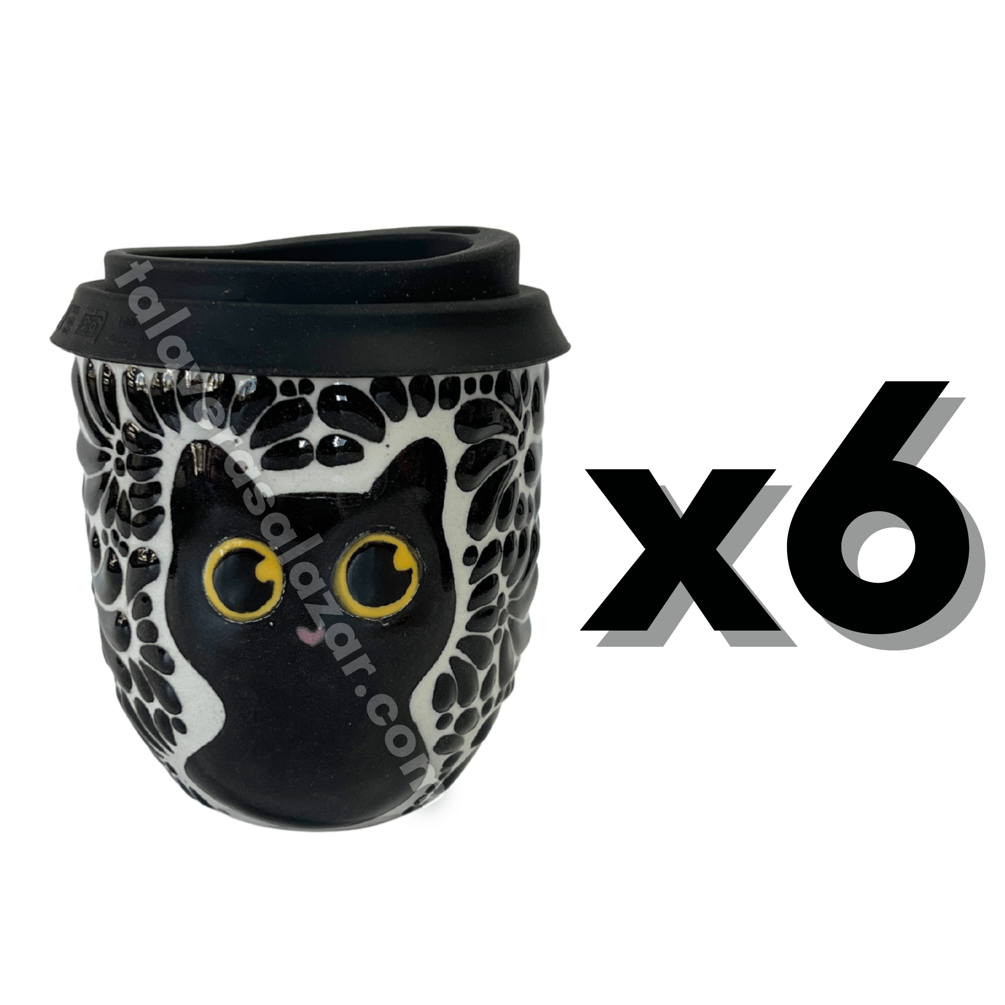 TERMO BOLITA FONDO TRADICIONAL MIK NEGRO GATO NEGRO CON OJOS AMARILLOS