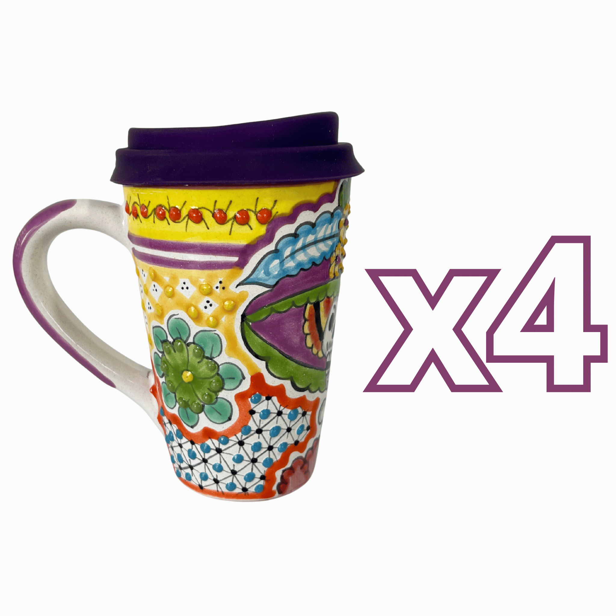 TERMO CON ASA 15 CM CALAVERA CATRINA MULTICOLOR