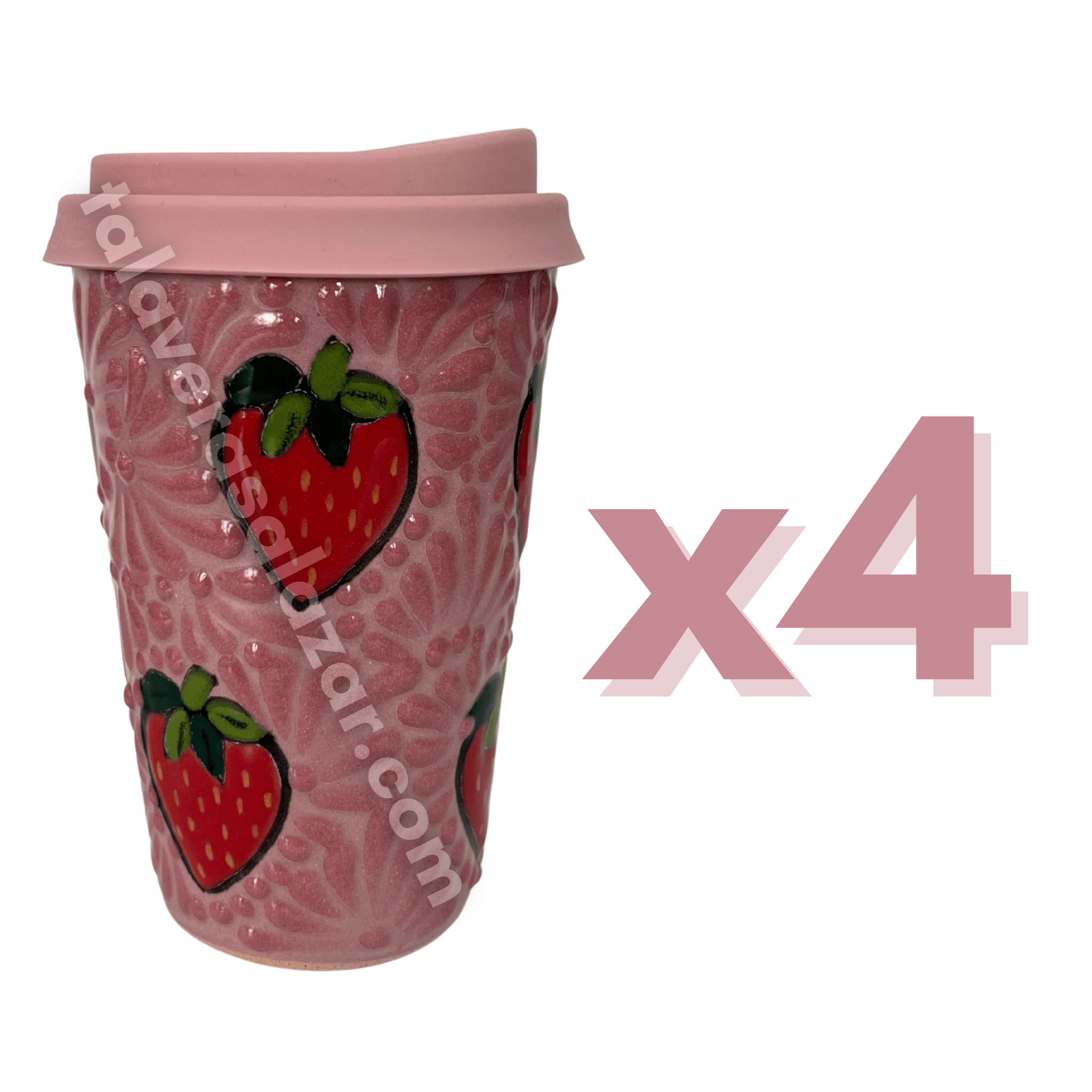 TERMO 15 CM SIN ASA FONDO ROSA MIK ROSA FRESAS