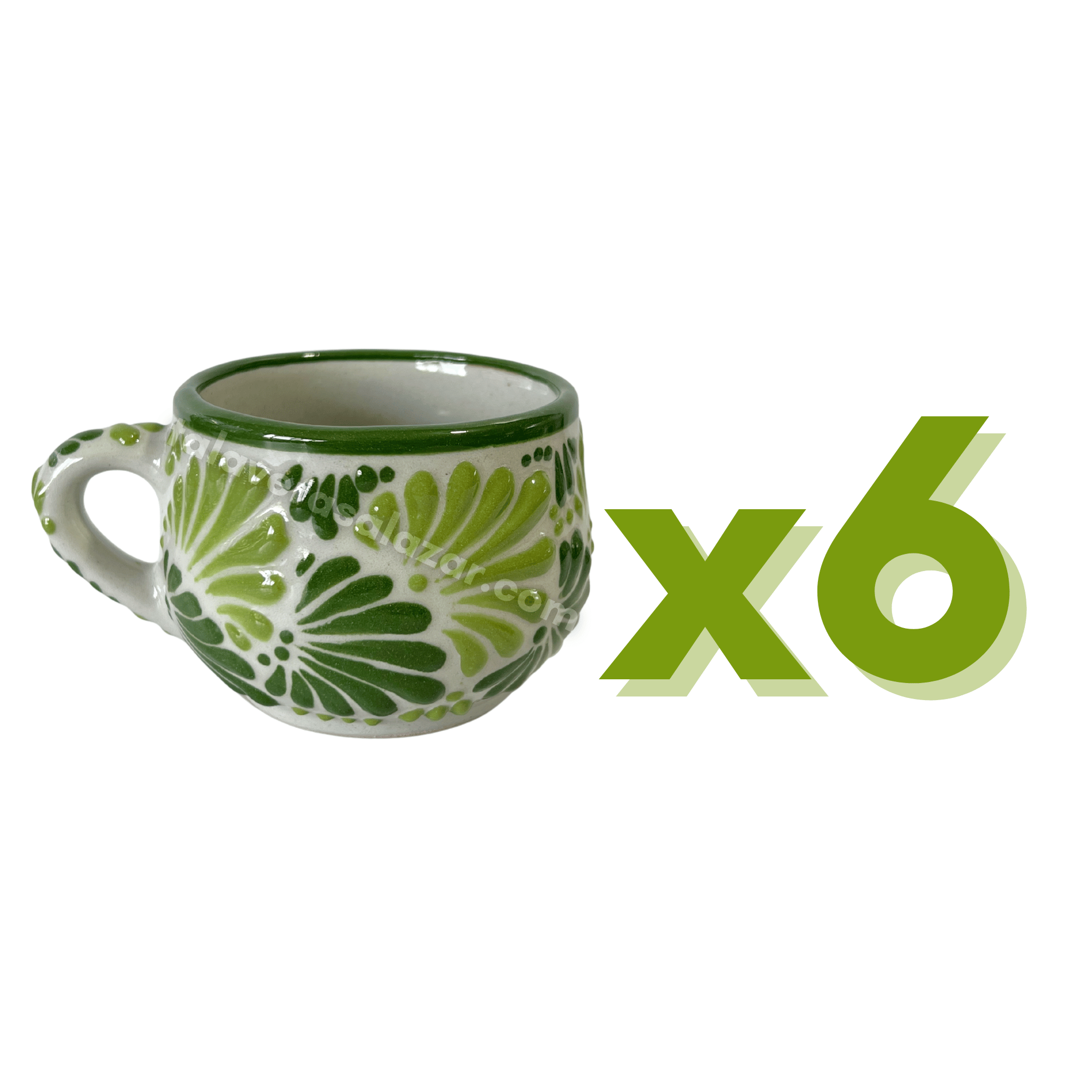 TAZA CHOCOLATERA MEDIANA FONDO TRADICIONAL MIK COMBINACION VERDE BANDERA Y LIMON