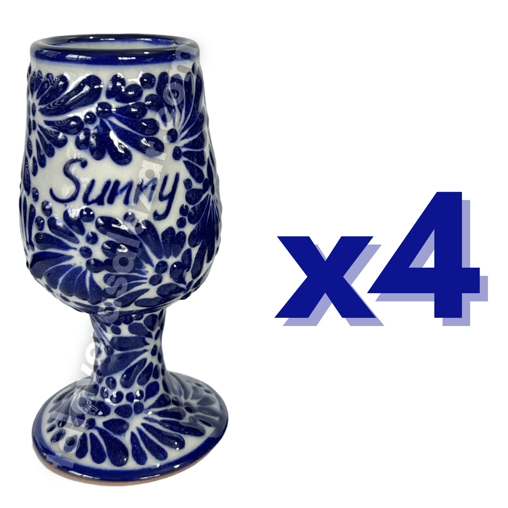 COPAS PARA NOVIOS 8 CARACTERES FONDO TRADICIONAL MIK AZUL COBALTO