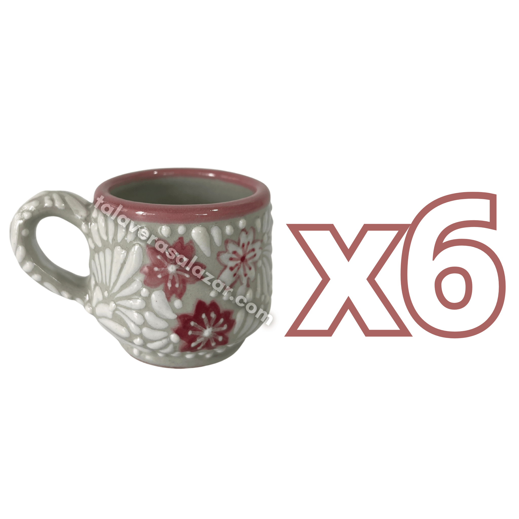 TAZA EXPRESO FONDO TRADICIONAL MIK BLANCO TRES FLORES CEREZO