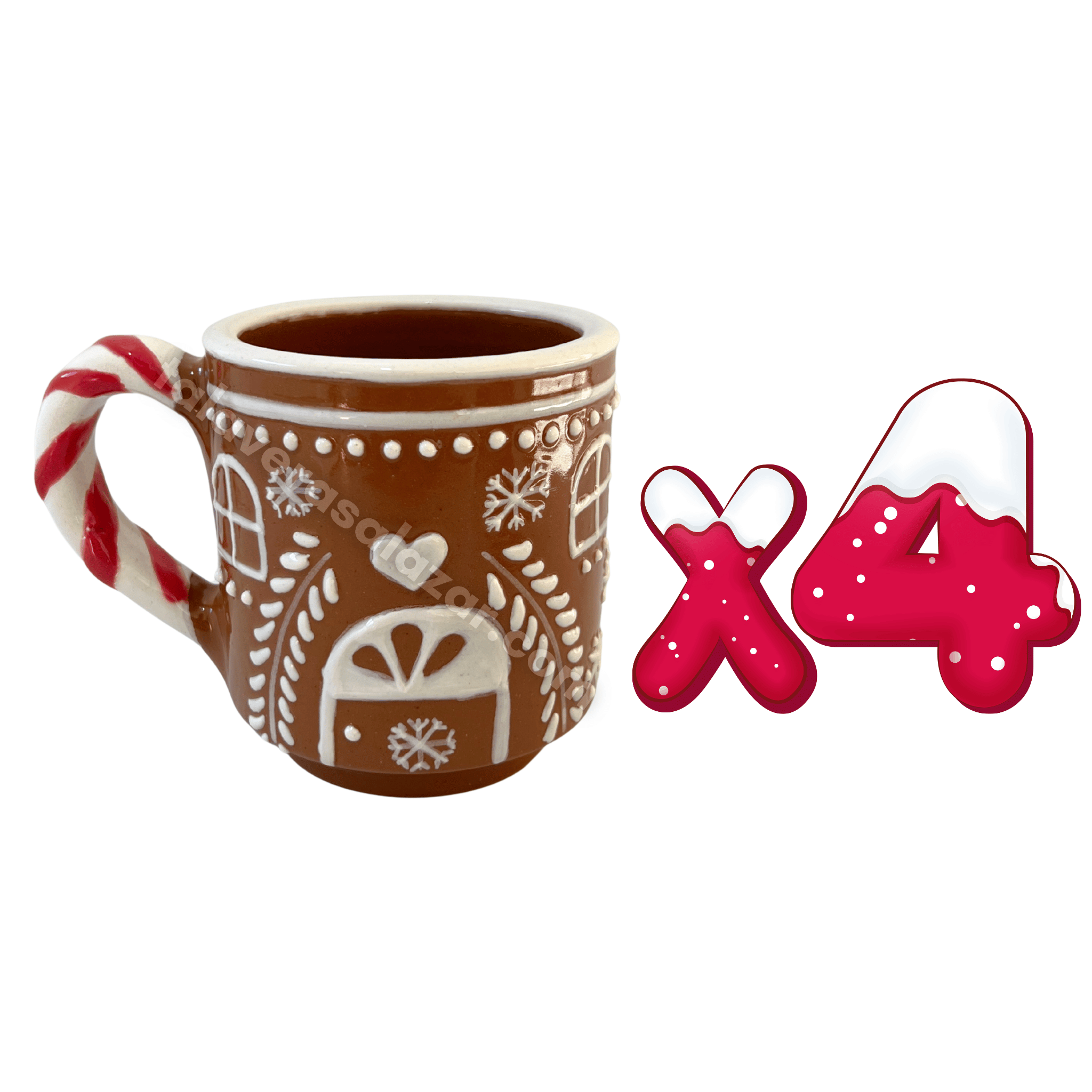 TAZA RECTA GALLETA DE JENGIBRE CON ASA BASTÓN