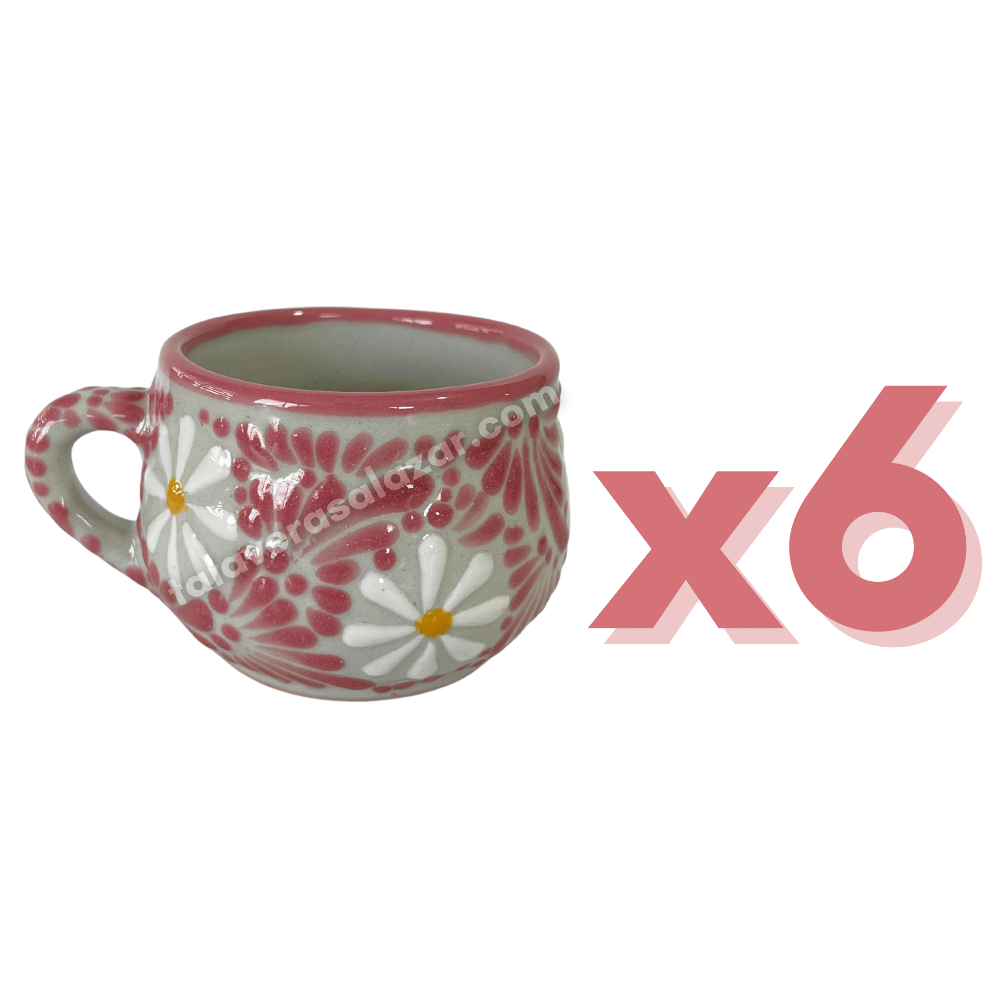 TAZA CHOCOLATERA MEDIANA FONDO TRADICIONAL MIK ROSA MARGARITAS