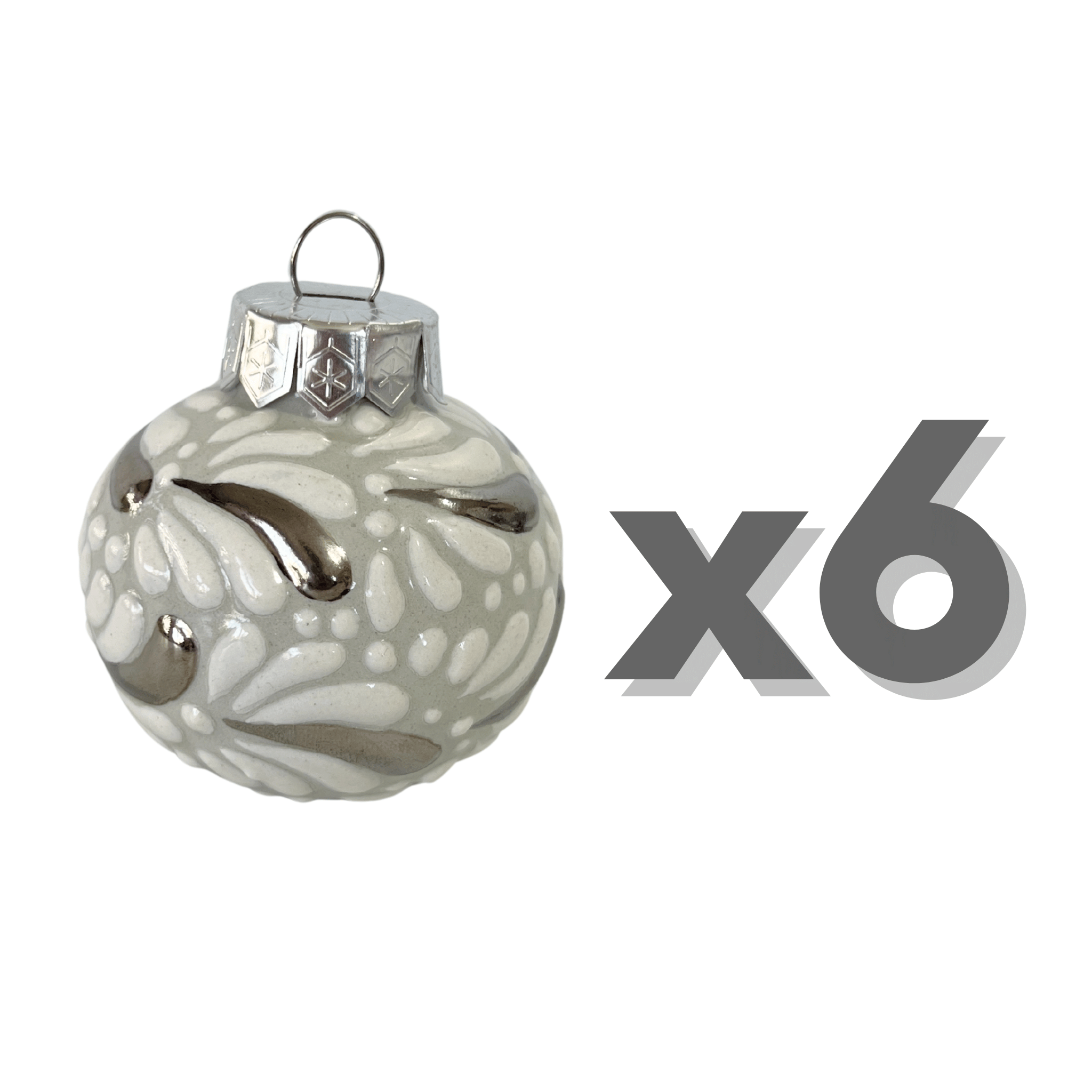 ESFERA NAVIDEÑA FONDO TRADICIONAL MIK BLANCO DESTELLOS DE PLATA