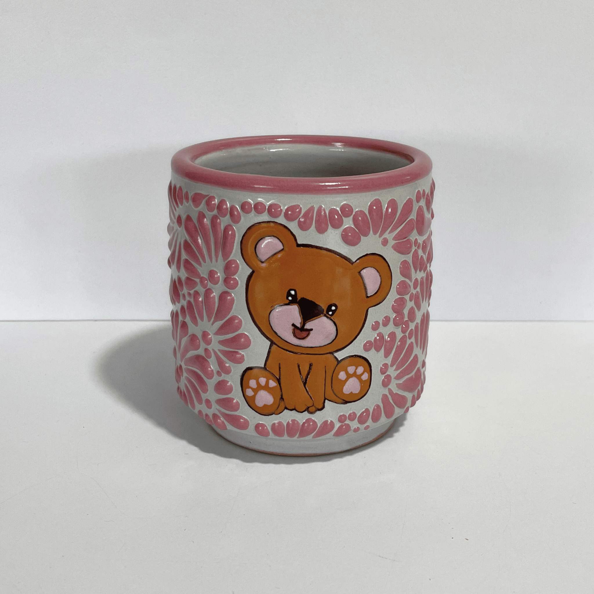 TAZA RECTA ESTANDAR FONDO TRADICIONAL MIK ROSA OSITO COMPLETO