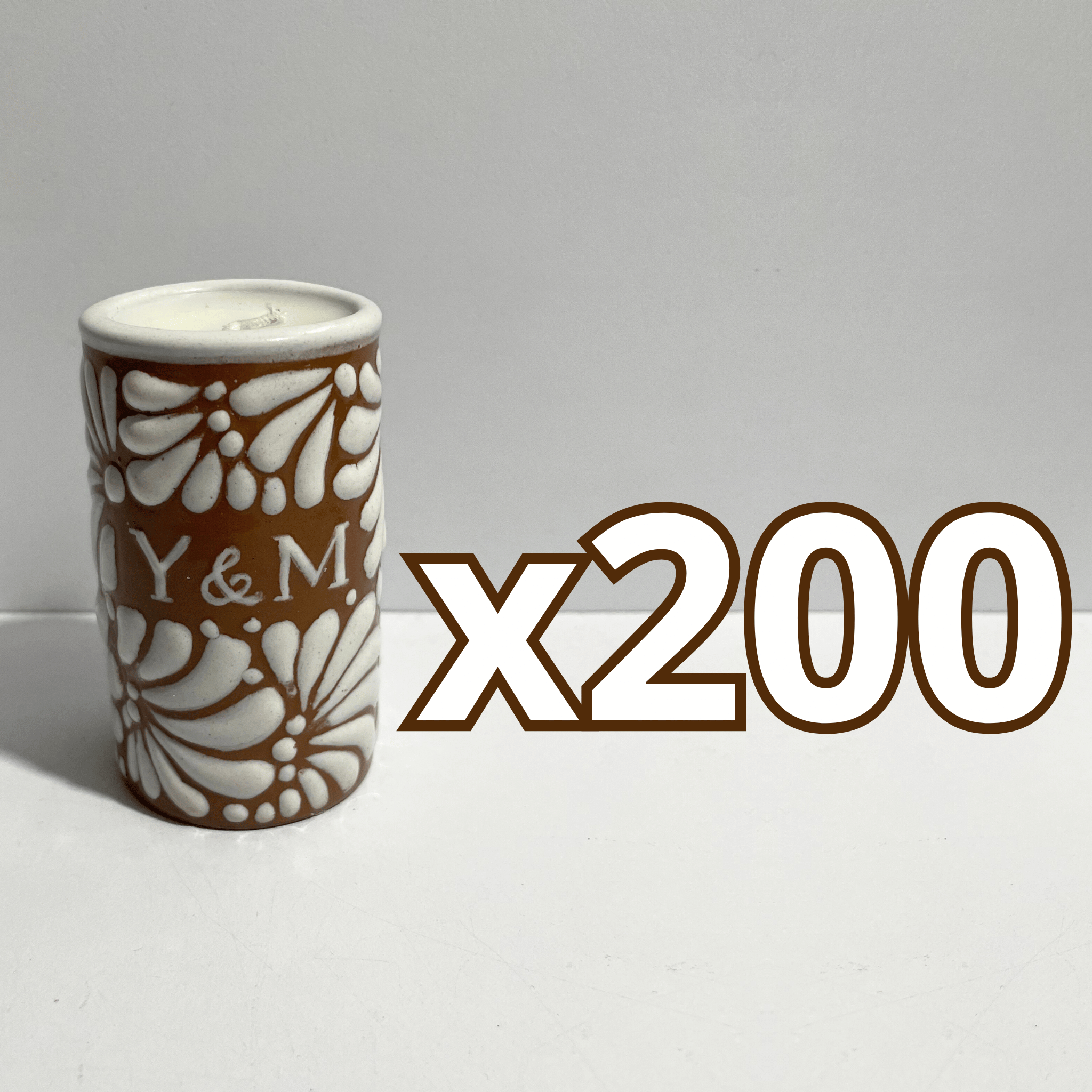 TEQUIVELA PERSONALIZADA FONDO CAFE MIK BLANCO INICIALES