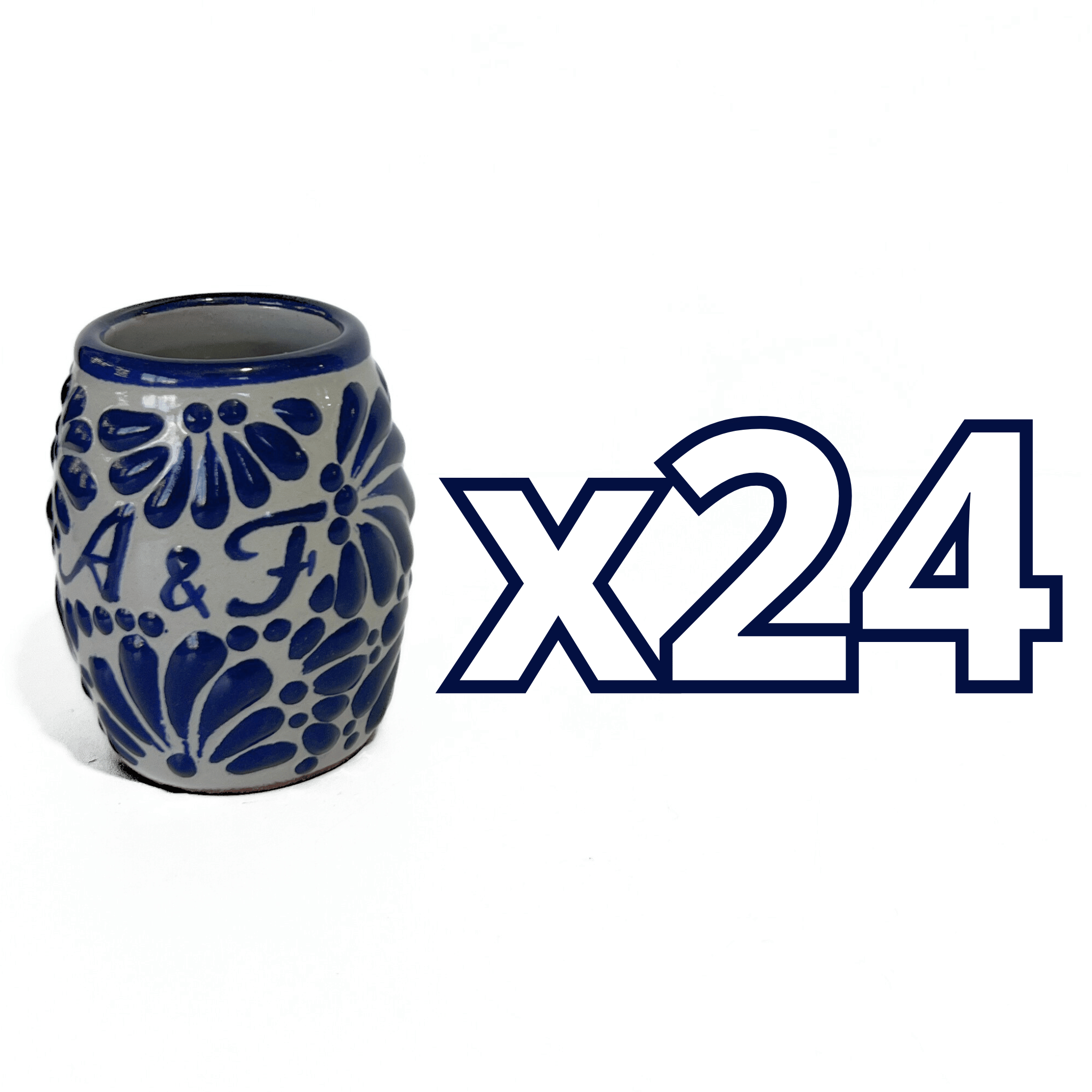 TEQUILERO BARRIL 8 CARACTERES FONDO TRADICIONAL MIK AZUL COBALTO INICIALES