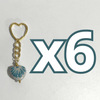 LLAVERO CORAZON CHICO 2.5 CM TRIDIMENSIONAL FONDO TRADICIONAL DECORADO AZUL TURQUESA