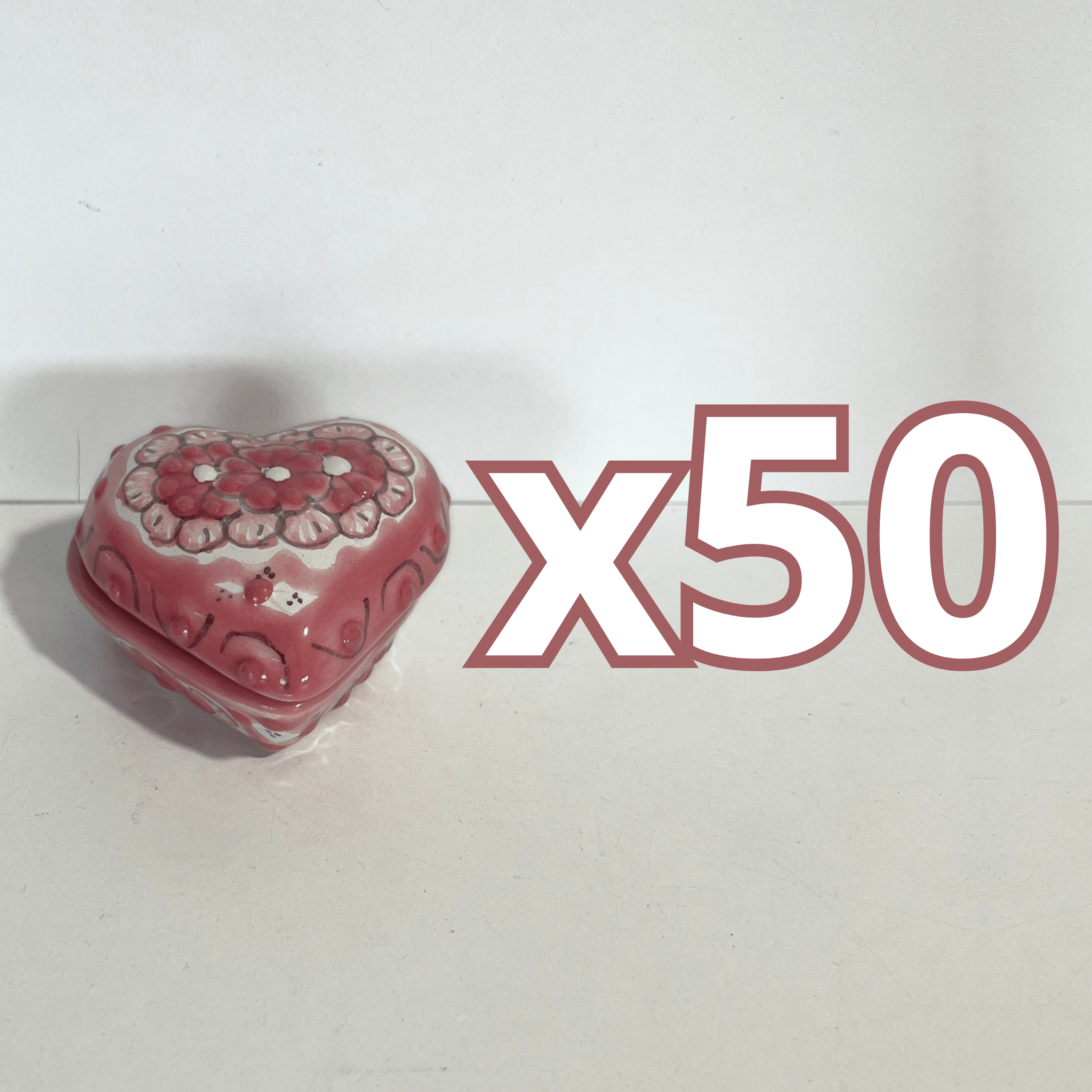 PAQUETE ALHAJERO CHICO FORMA DE CORAZON NO PERSONALIZADO FONDO TRADICIONAL MIK ROSA