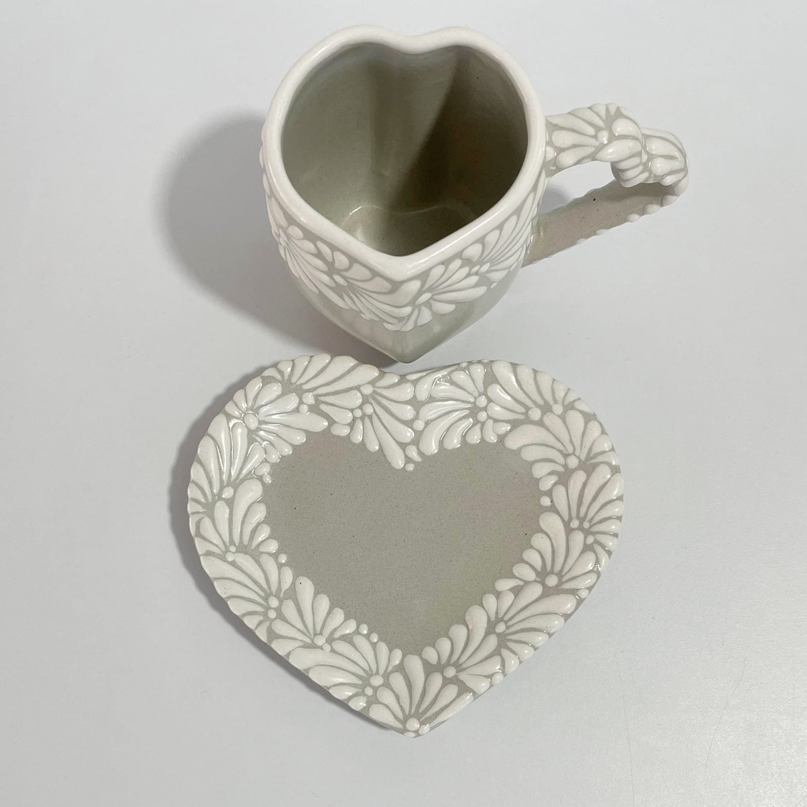 SET TAZA CORAZON CON ASA DE CORAZON FONDO BLANCO MIK CENEFA BLANCO