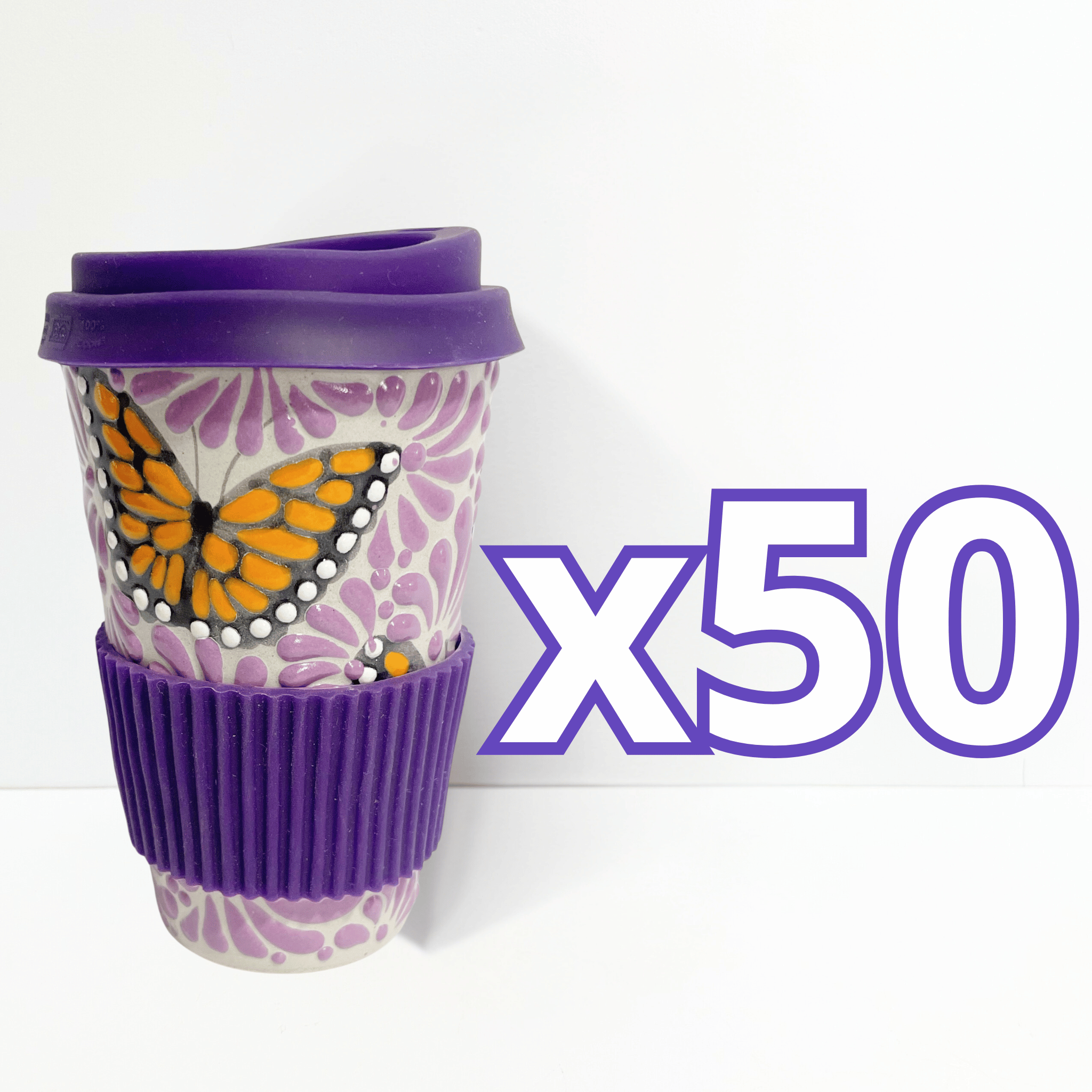 TERMO 15 CM SIN ASA FONDO TRADICIONAL MIK MORADO MARIPOSAS