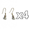 ARETES ESFERA DECORADO ROSA Y DONA DECORADO BLANCO