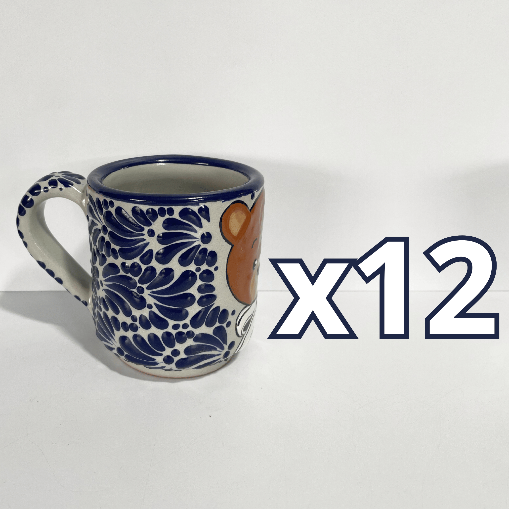 TAZA RECTA ESTANDAR FONDO TRADICIONAL MIK AZUL COBALTO OSITO MOÑO
