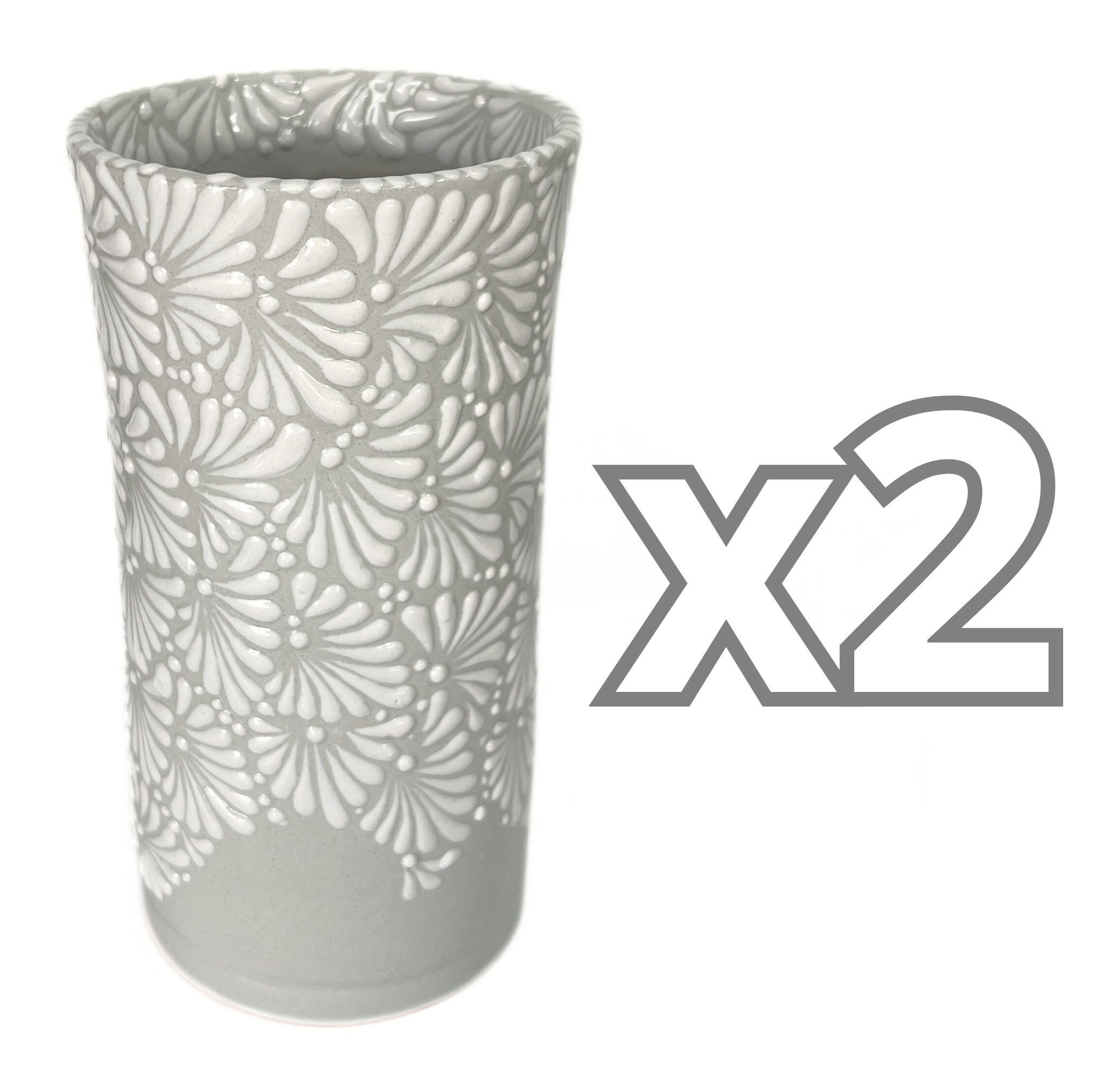 FLORERO CILINDRO 25 CM FONDO TRADICIONAL MIK MEDIO BLANCO