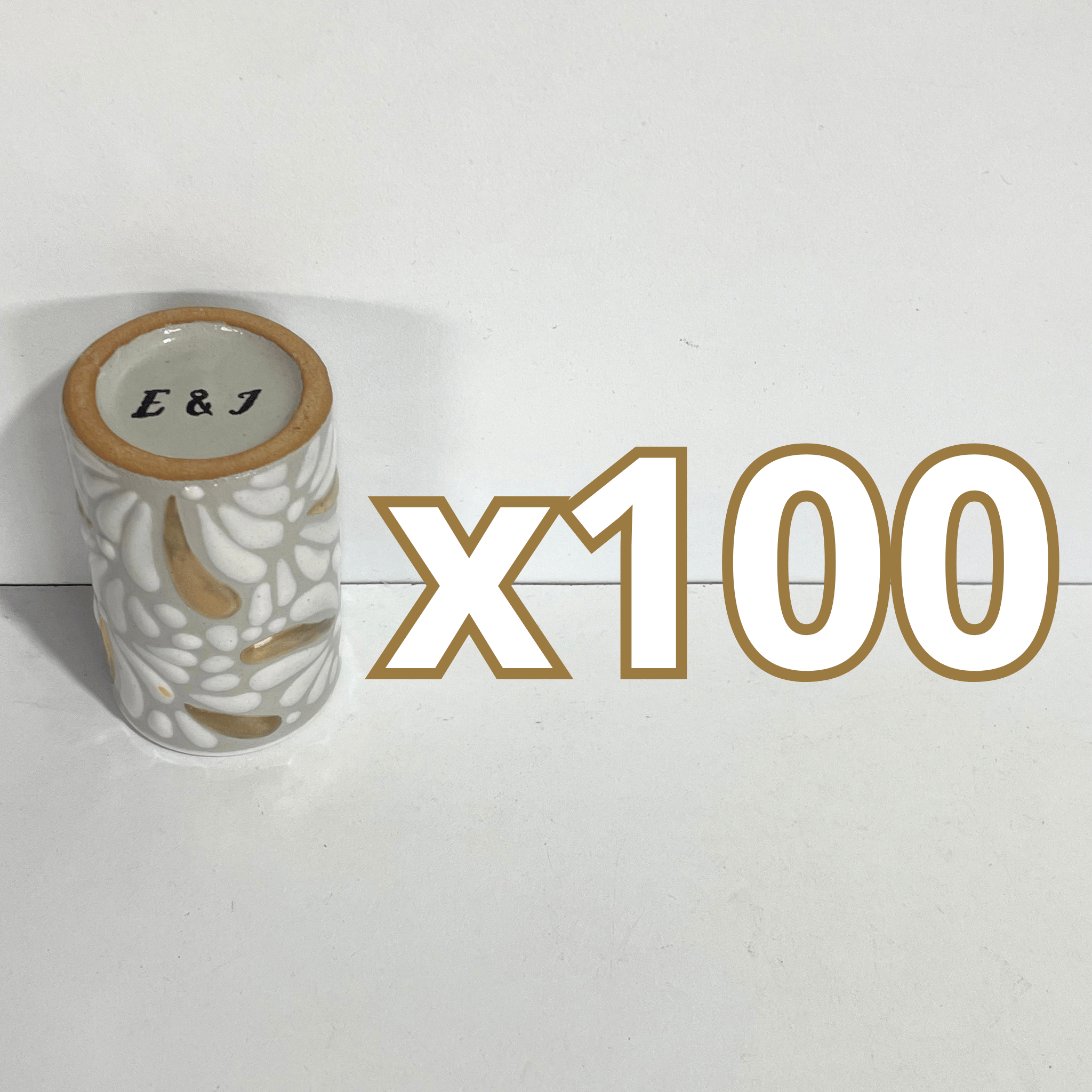 TEQUILERO DESTELLOS DE ORO PERSONALIZADO EN LA BASE FONDO TRADICIONAL MIK BLANCO INICIALES