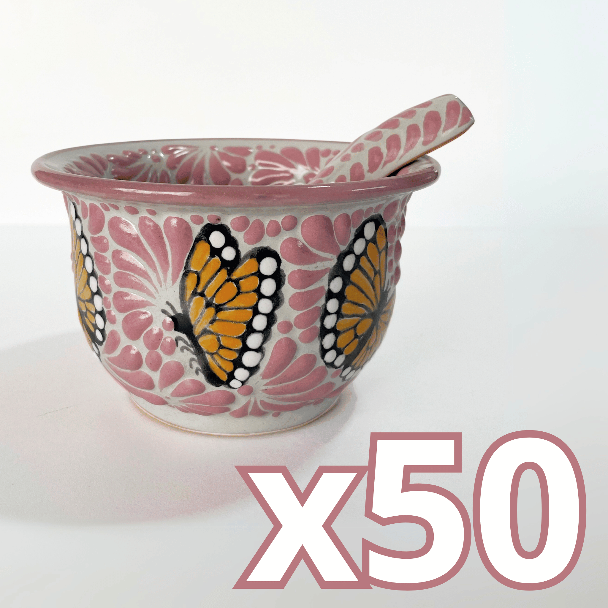 SALSERA FONDO BLANCO MIK ROSA MARIPOSAS