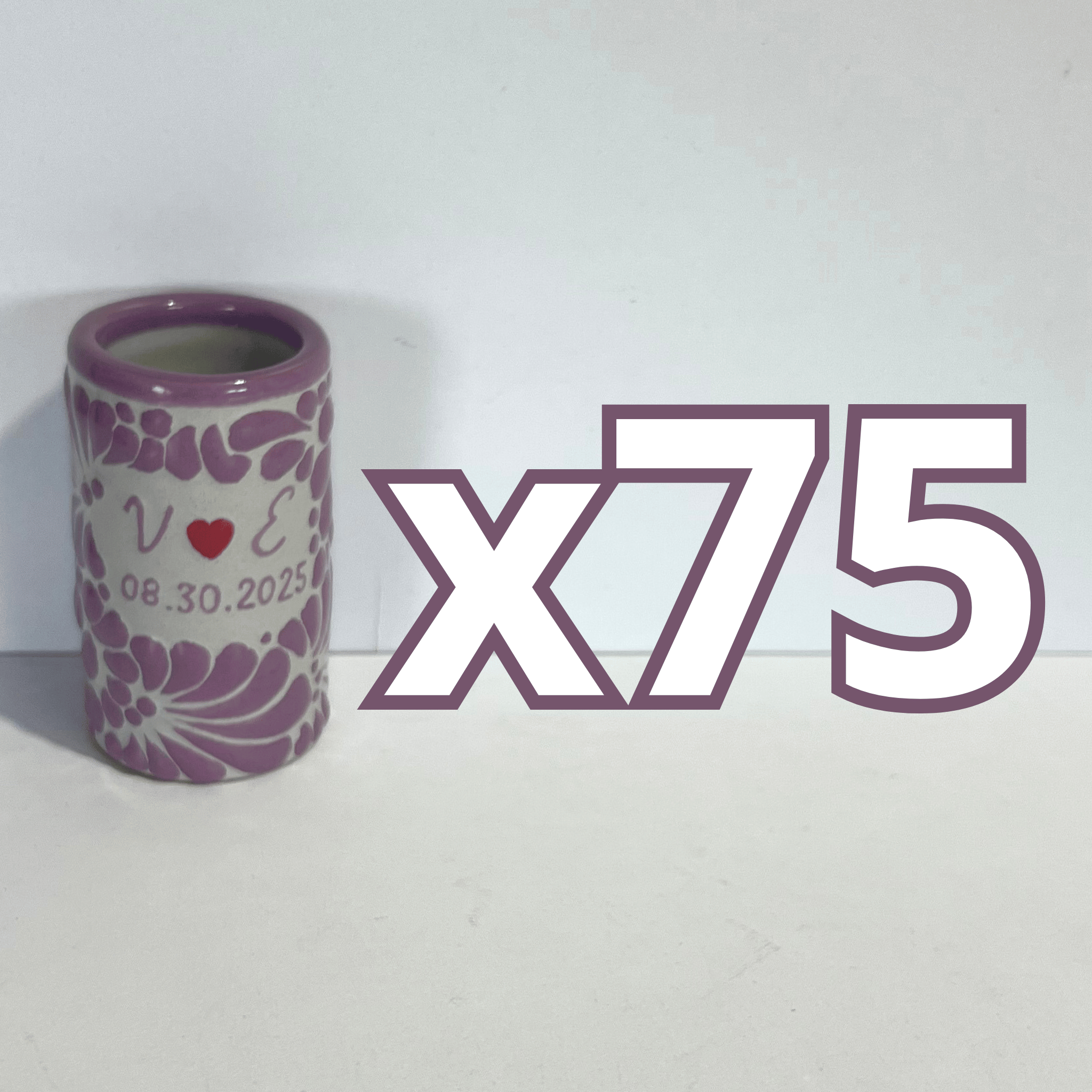 TEQUILERO PERSONALIZADO FONDO TRADICIONAL MIK MORADO INICIALES Y FECHA CON CORAZON