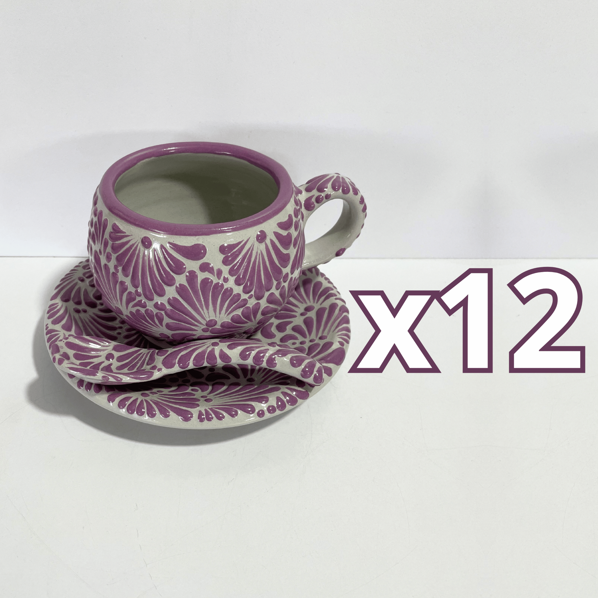 SET 3 PIEZAS CHOCOLATERA GRANDE FONDO TRADICIONAL MIK MORADO