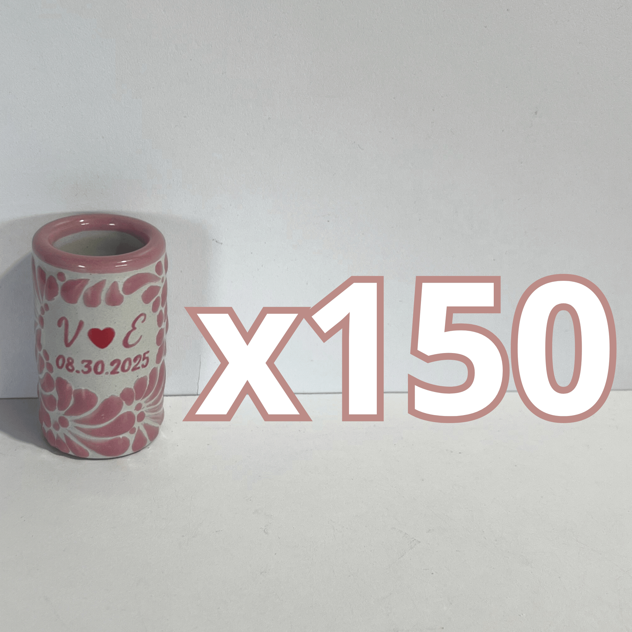 TEQUILERO PERSONALIZADO FONDO TRADICIONAL MIK ROSA INICIALES Y FECHA CON CORAZON