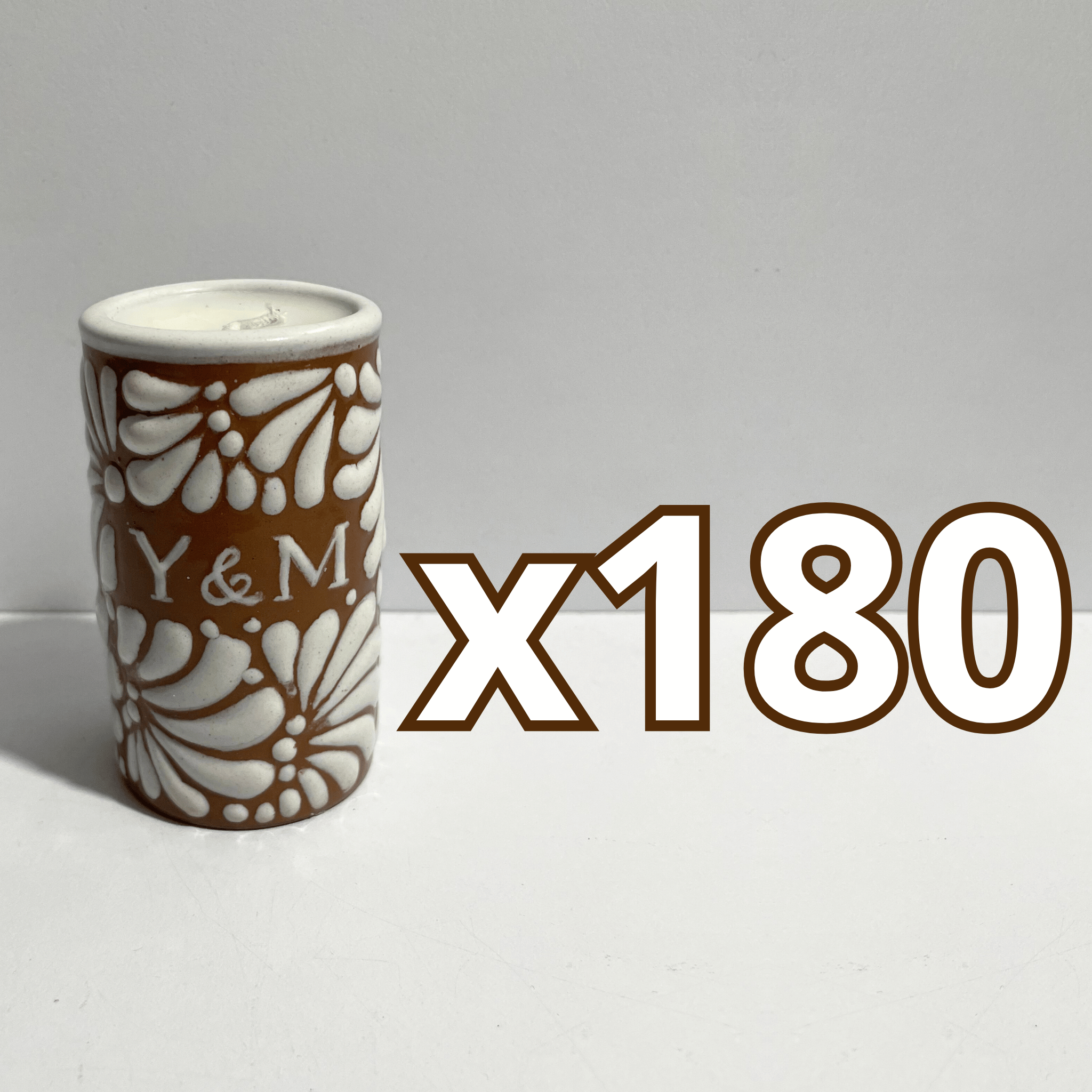 TEQUIVELA PERSONALIZADA FONDO CAFE MIK BLANCO INICIALES