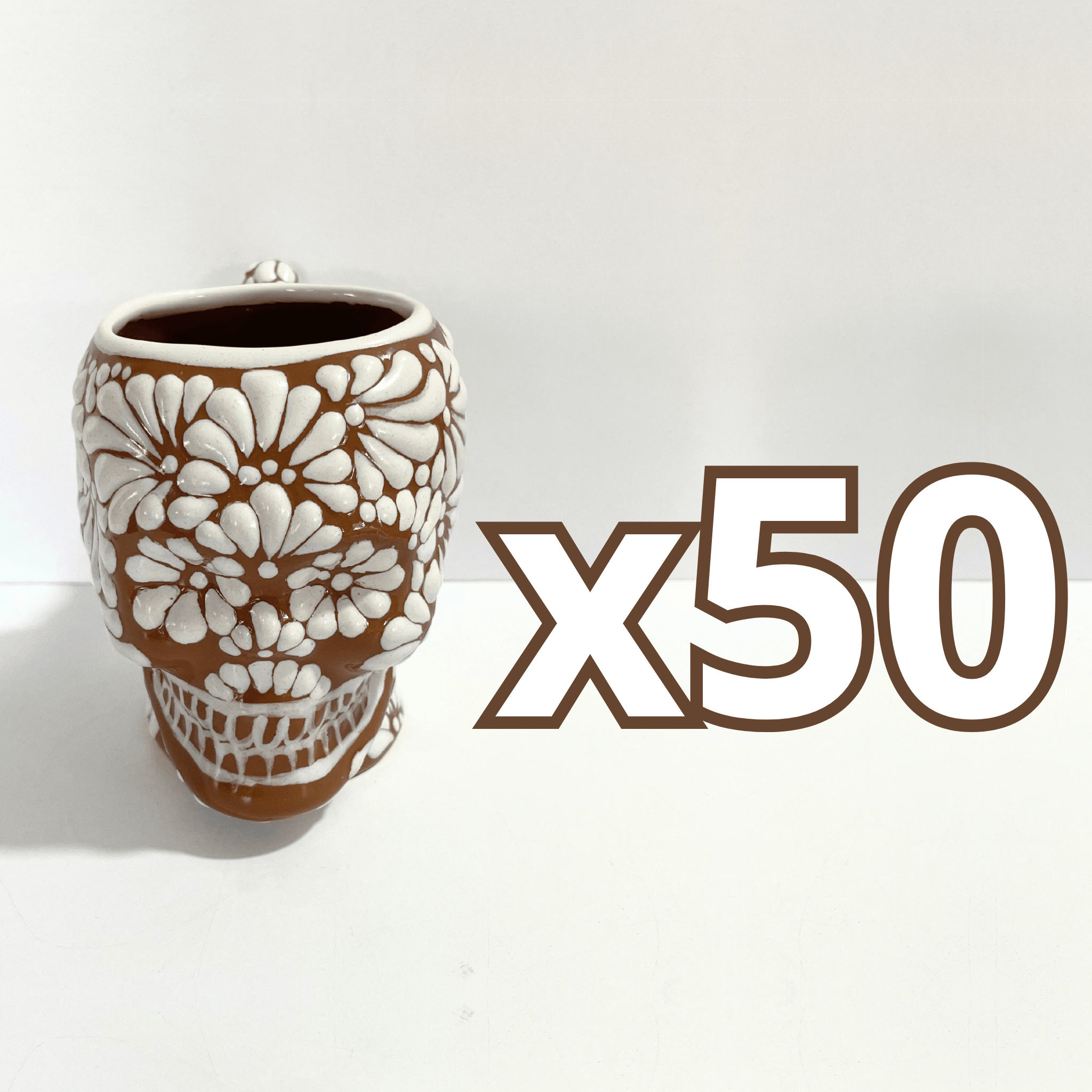 TAZA FORMA DE CRANEO FONDO CAFE MIK BLANCO
