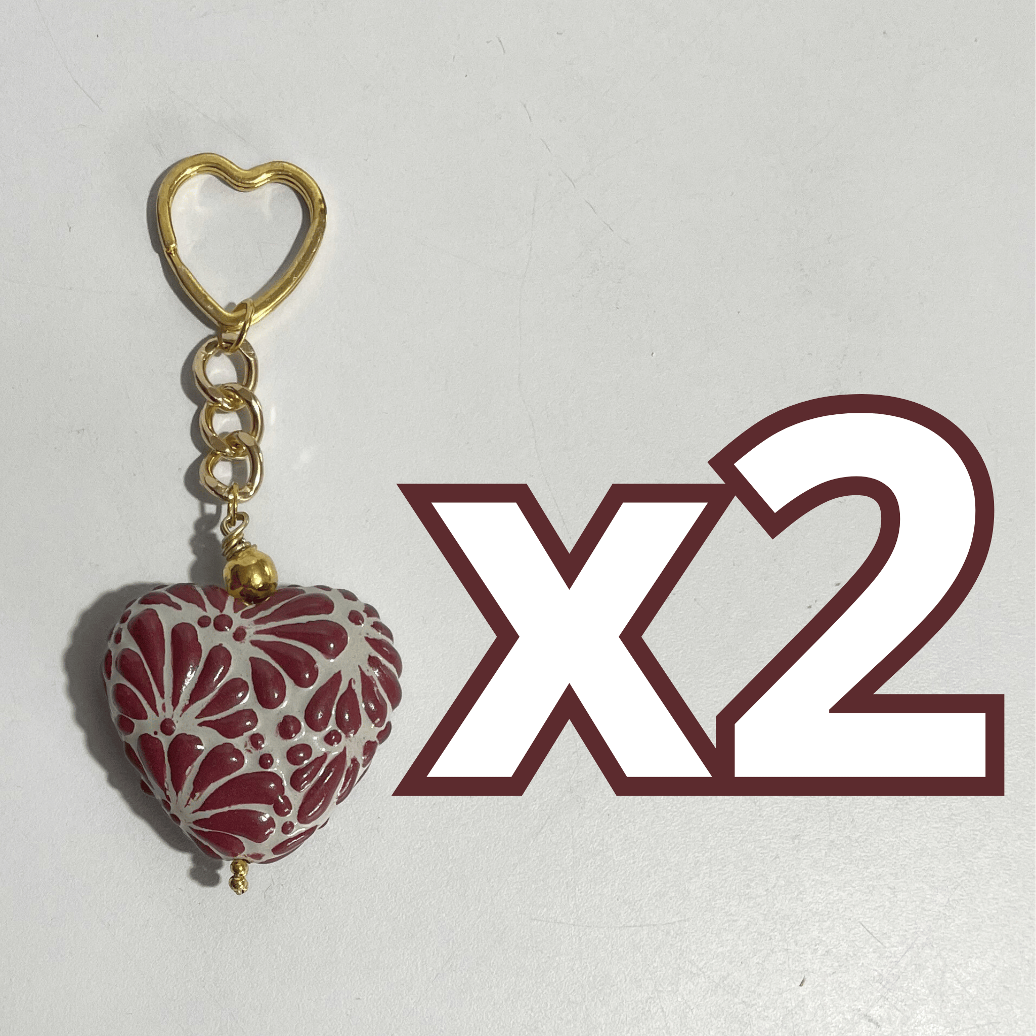 LLAVERO CORAZON 5 CM TRIDIMENSIONAL FONDO TRADICIONAL MIK VINO