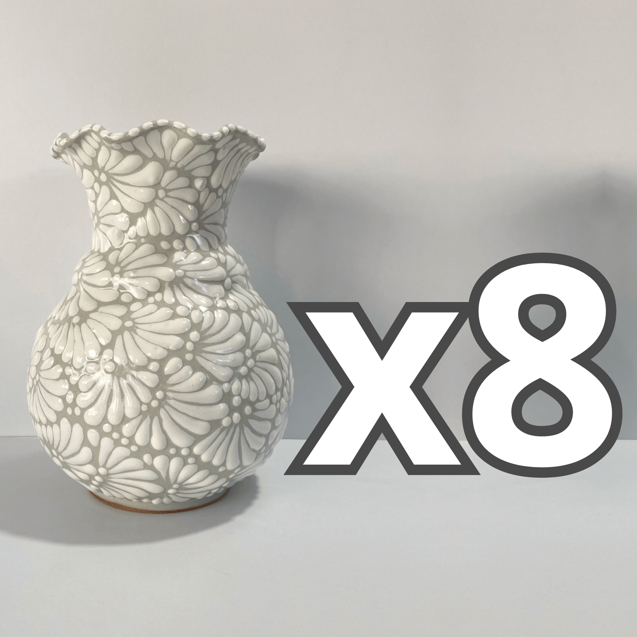 FLORERO ONDAS 20 CM FONDO TRADICIONAL MIK BLANCO
