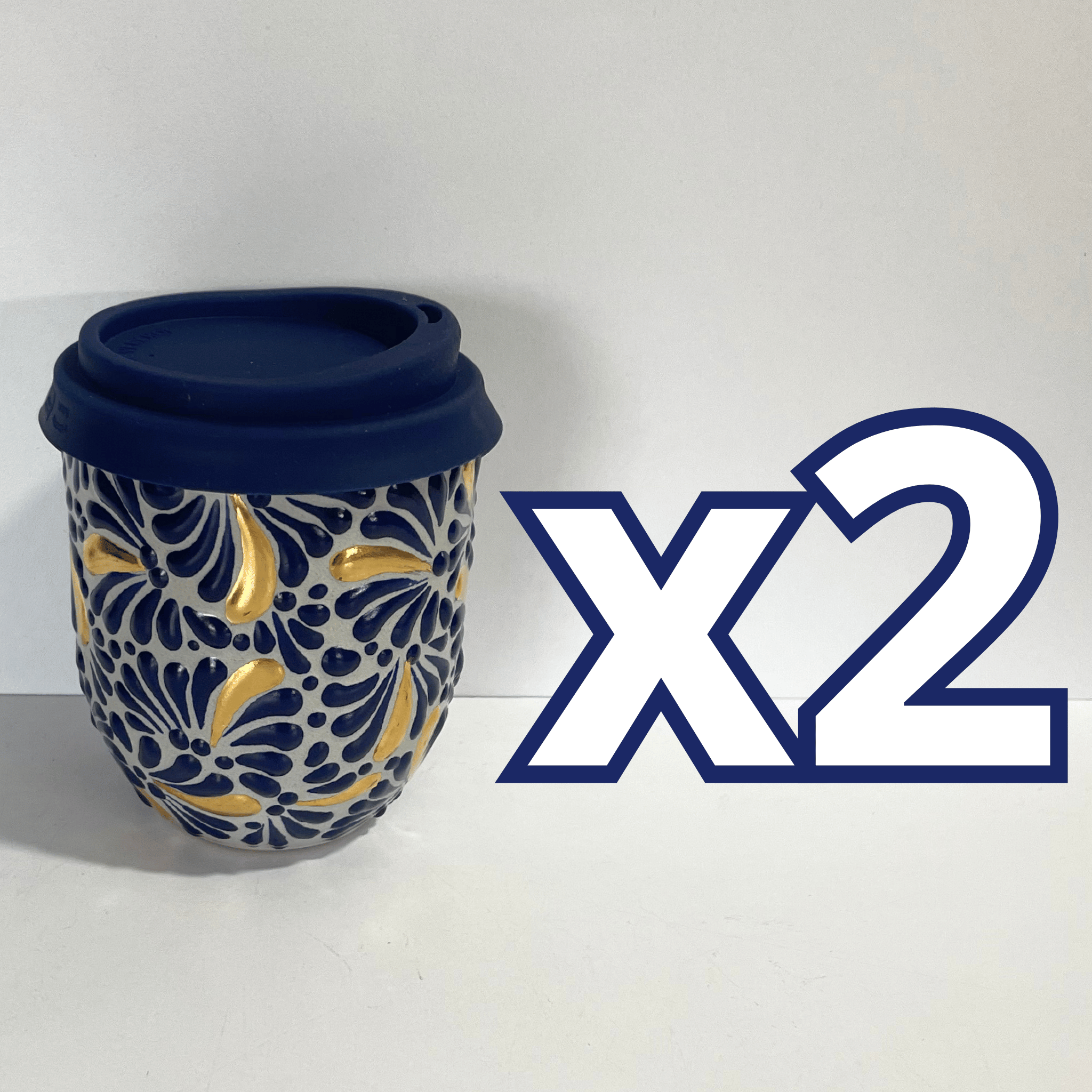 DESTELLOS DE ORO TERMO BOLITA FONDO TRADICIONAL MIK AZUL COBALTO