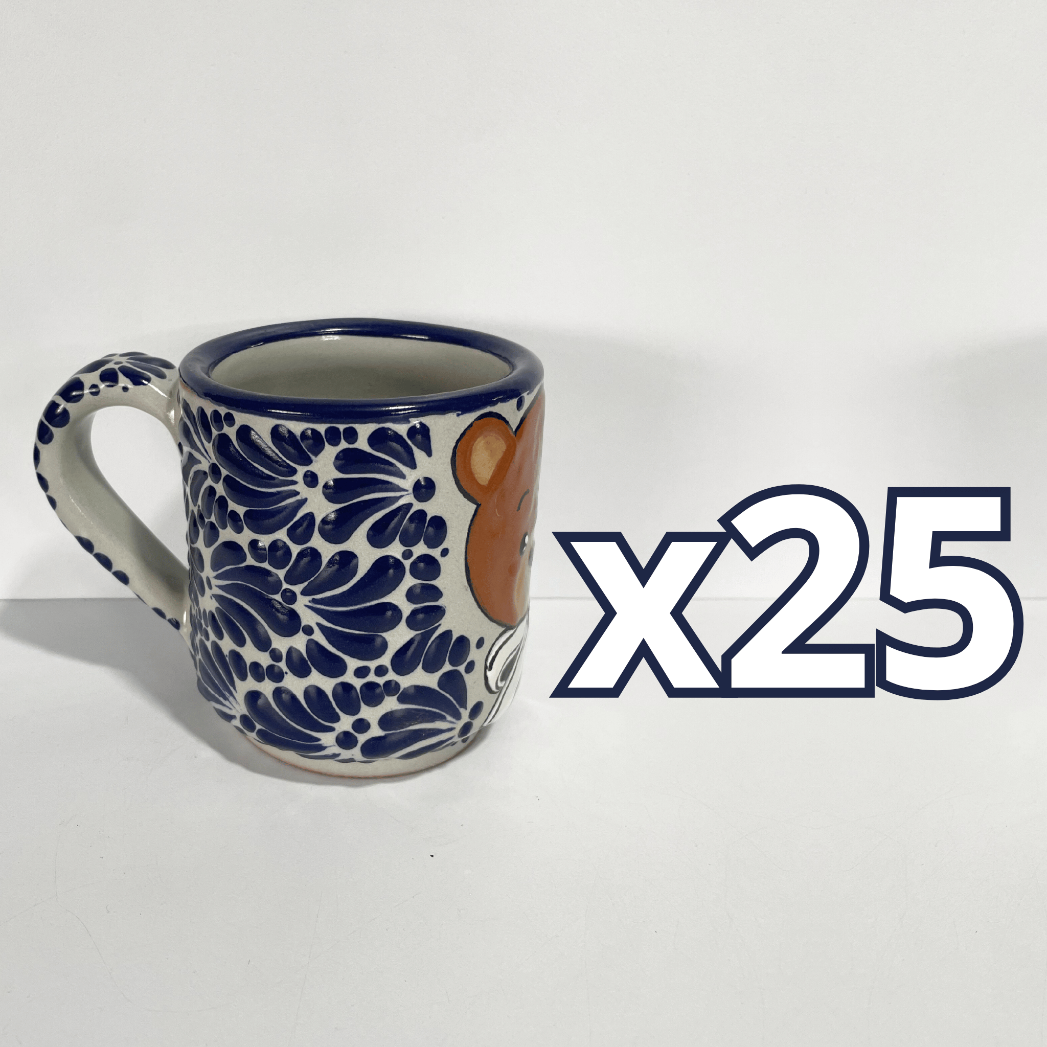 TAZA RECTA ESTANDAR FONDO TRADICIONAL MIK AZUL COBALTO OSITO MOÑO