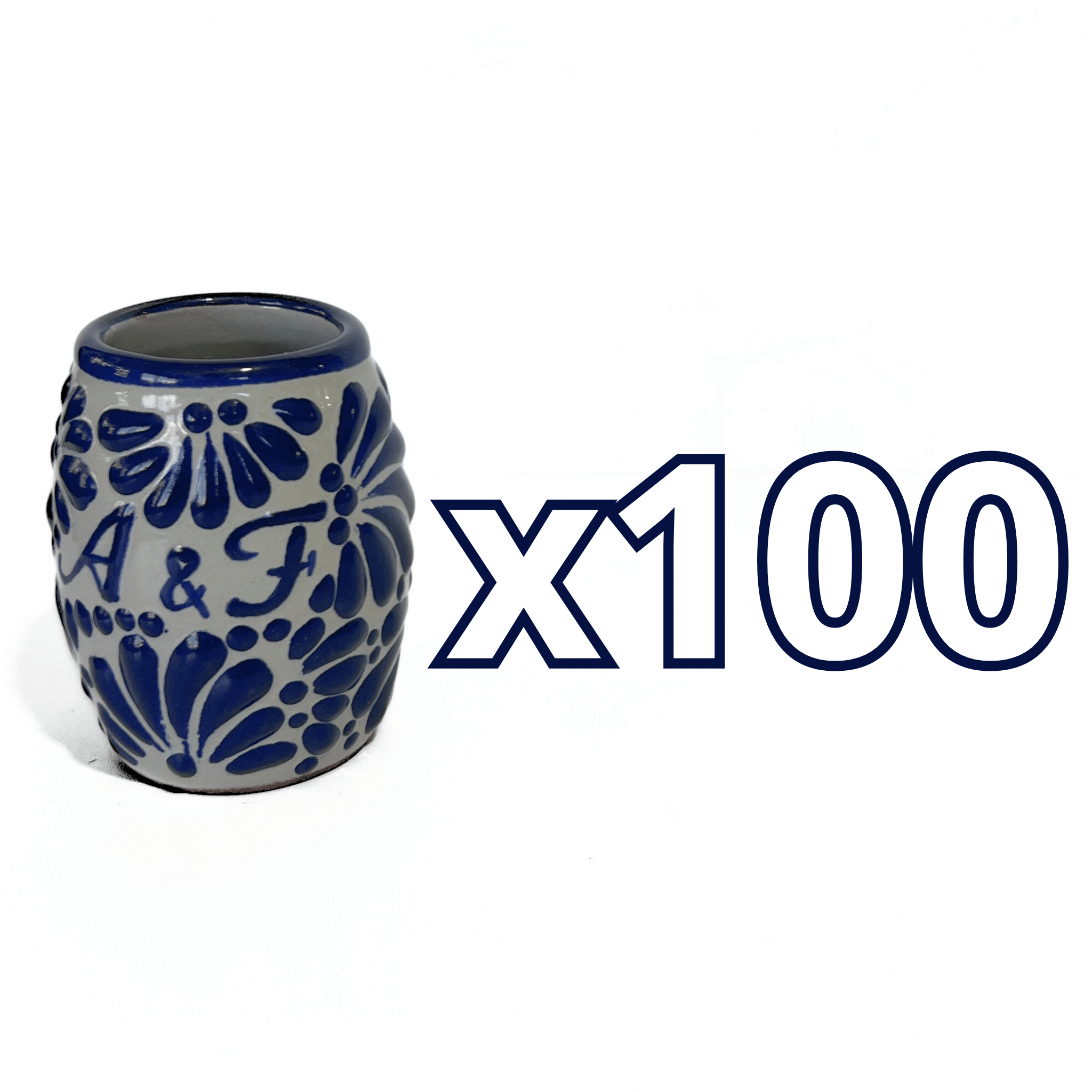 TEQUILERO BARRIL 8 CARACTERES FONDO TRADICIONAL MIK AZUL COBALTO INICIALES