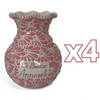 FLORERO ONDAS 17 CM PERSONALIZADO 16 CARACTERES FONDO TRADICIONAL MIK ROSA BAUTIZO