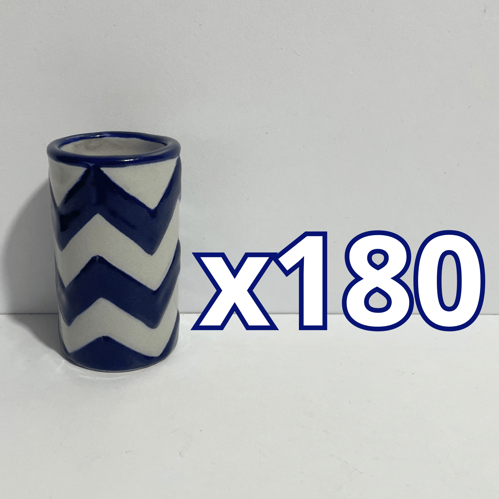 TEQUILERO NO PERSONALIZADO FONDO TRADICIONAL DECORADO ZIG ZAG AZUL COBALTO