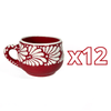 TAZA CHOCOLATERA MEDIANA FONDO ROJO MIK CENEFA BLANCO