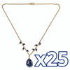 COLLAR GOTA PLANO FONDO TRADICIONAL DECORADO AZUL COBALTO CADENA DORADA