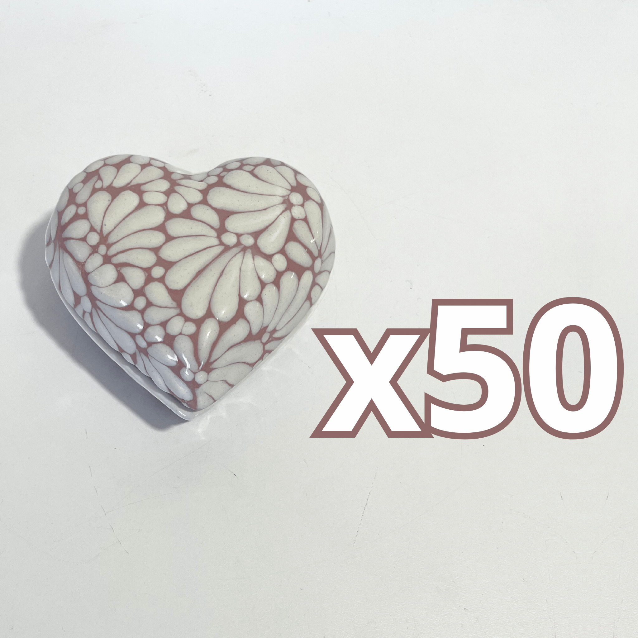 ALHAJERO GRANDE FORMA DE CORAZON FONDO ROSA MIK BLANCO