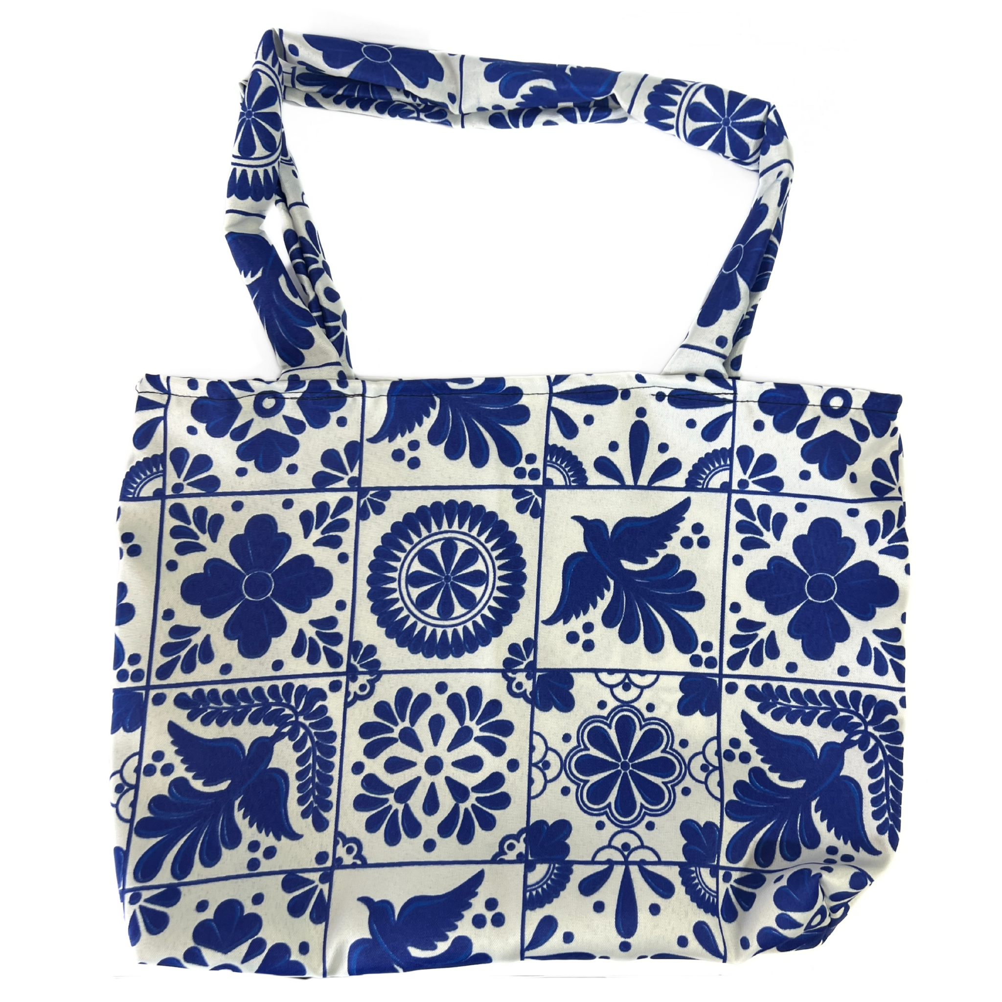 BOLSA DE TELA COLOR AZUL COBALTO ESTILO TALAVERA