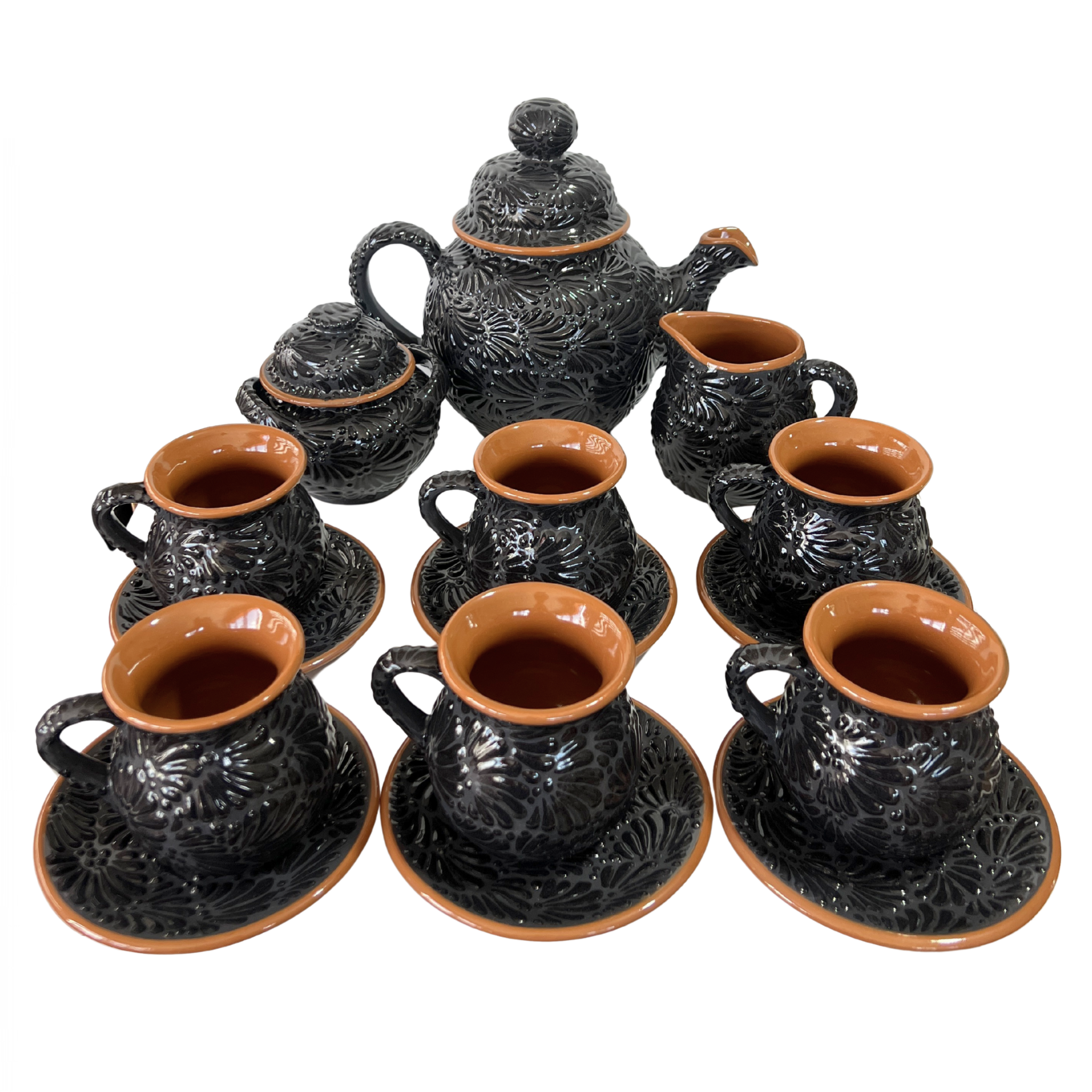 PAQUETE JUEGO DE CAFE MIK SUPER BLACK ORILLA CAFE PARA 6 PERSONAS