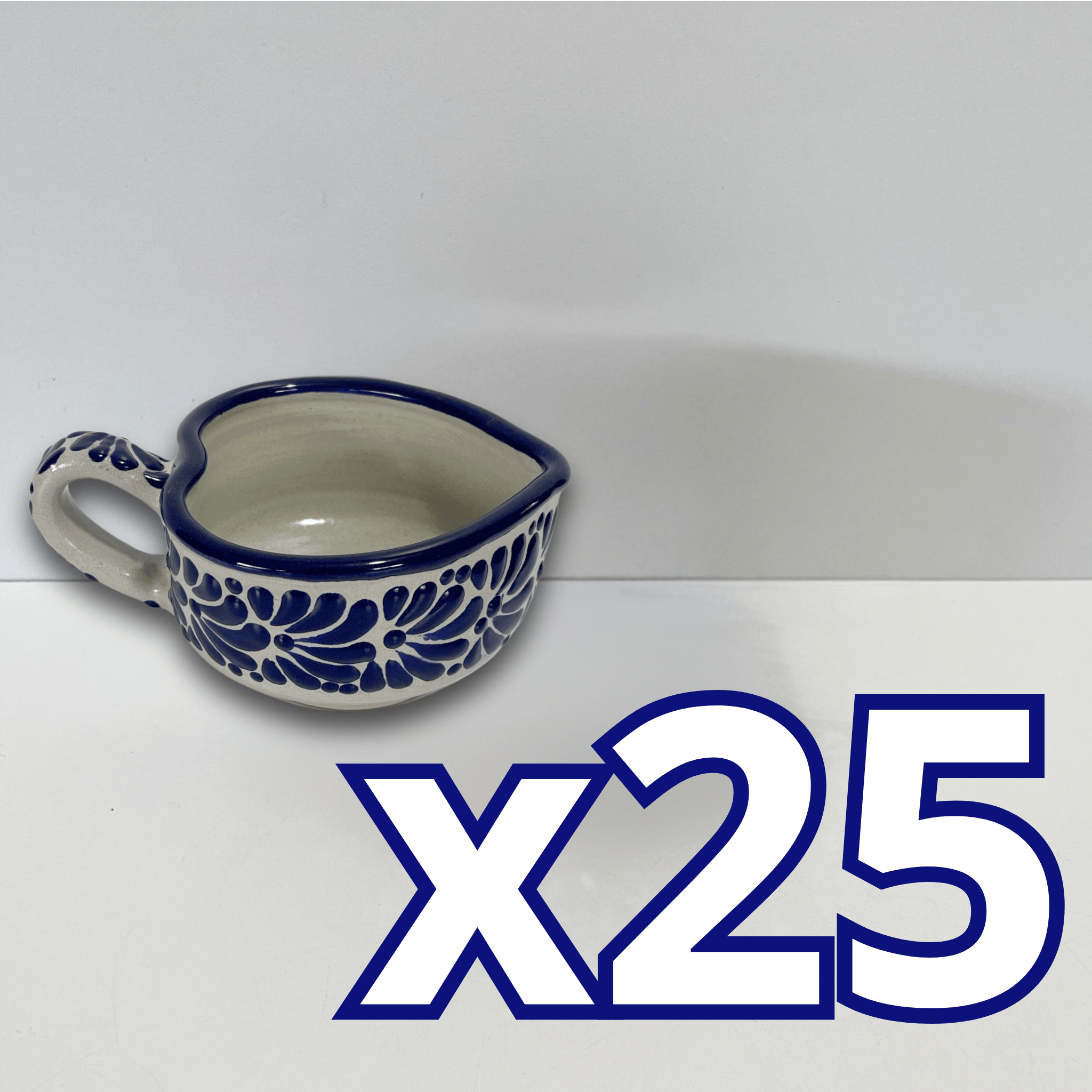 PAQUETE TAZA DE TÉ CORAZON FONDO TRADICIONAL MIK CENEFA AZUL COBALTO