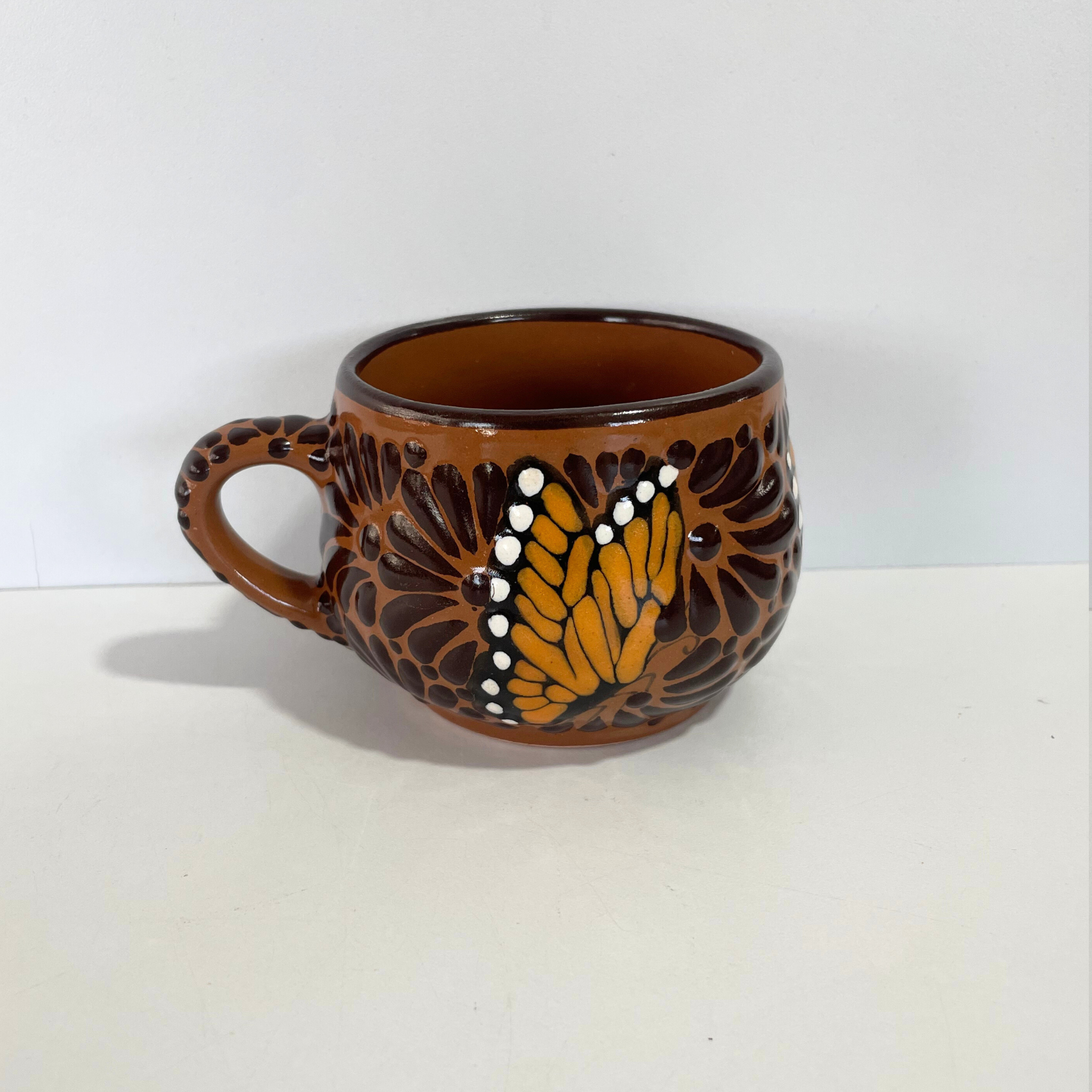 TAZA CHOCOLATERA MEDIANA FONDO CAFE MIK CAFE CHOCOLATE MARIPOSAS