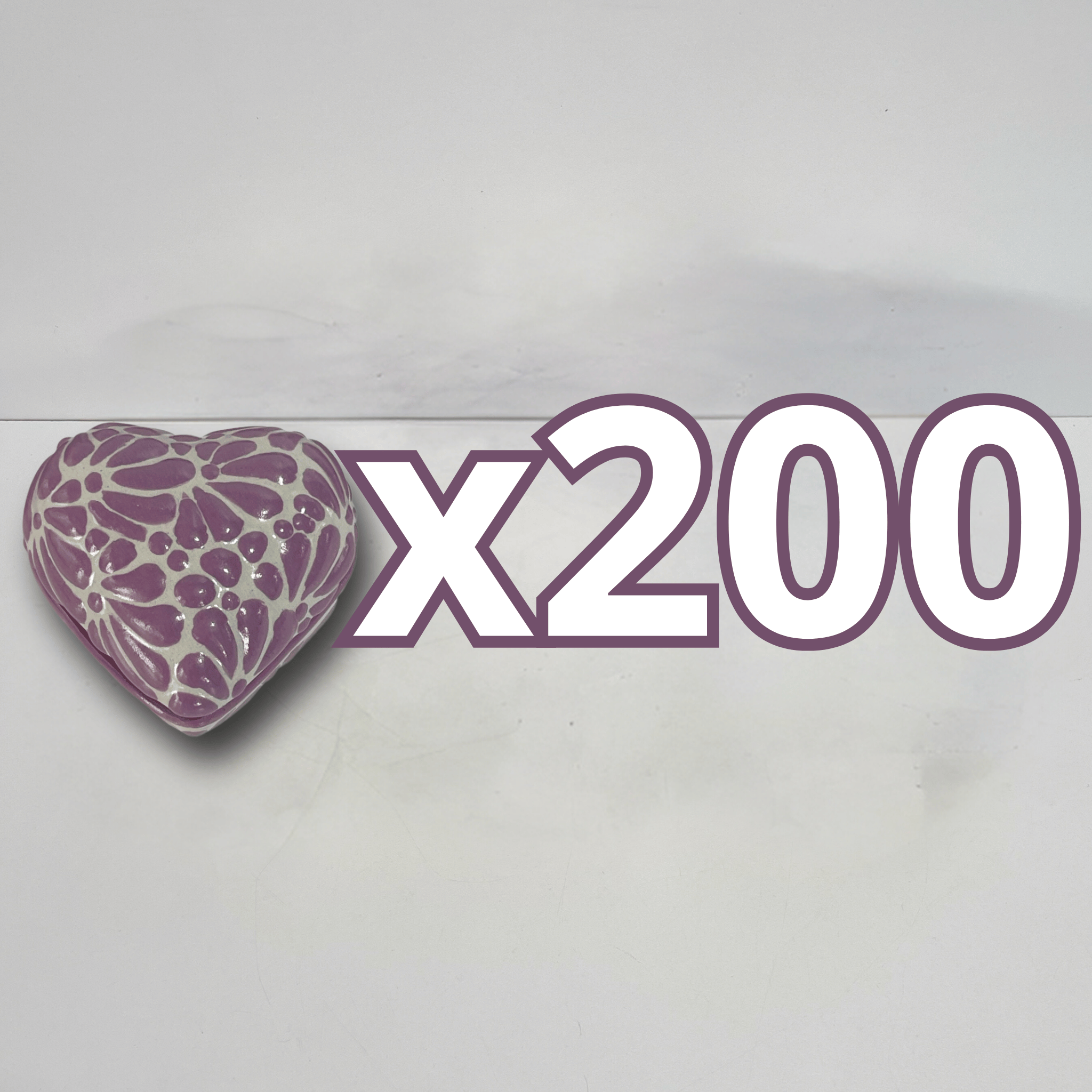 PAQUETE ALHAJERO CHICO FORMA DE CORAZON NO PERSONALIZADO FONDO BLANCO MIK MORADO