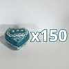 PAQUETE ALHAJERO CHICO FORMA DE CORAZON NO PERSONALIZADO FONDO TRADICIONAL MIK VERDE TURQUESA