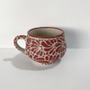 TAZA CHOCOLATERA MEDIANA DECORADO COLOR VINO