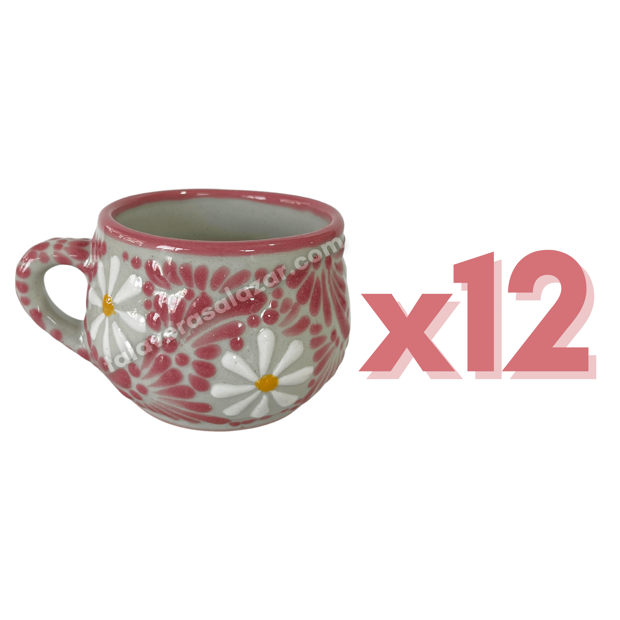 TAZA CHOCOLATERA MEDIANA FONDO TRADICIONAL MIK ROSA MARGARITAS