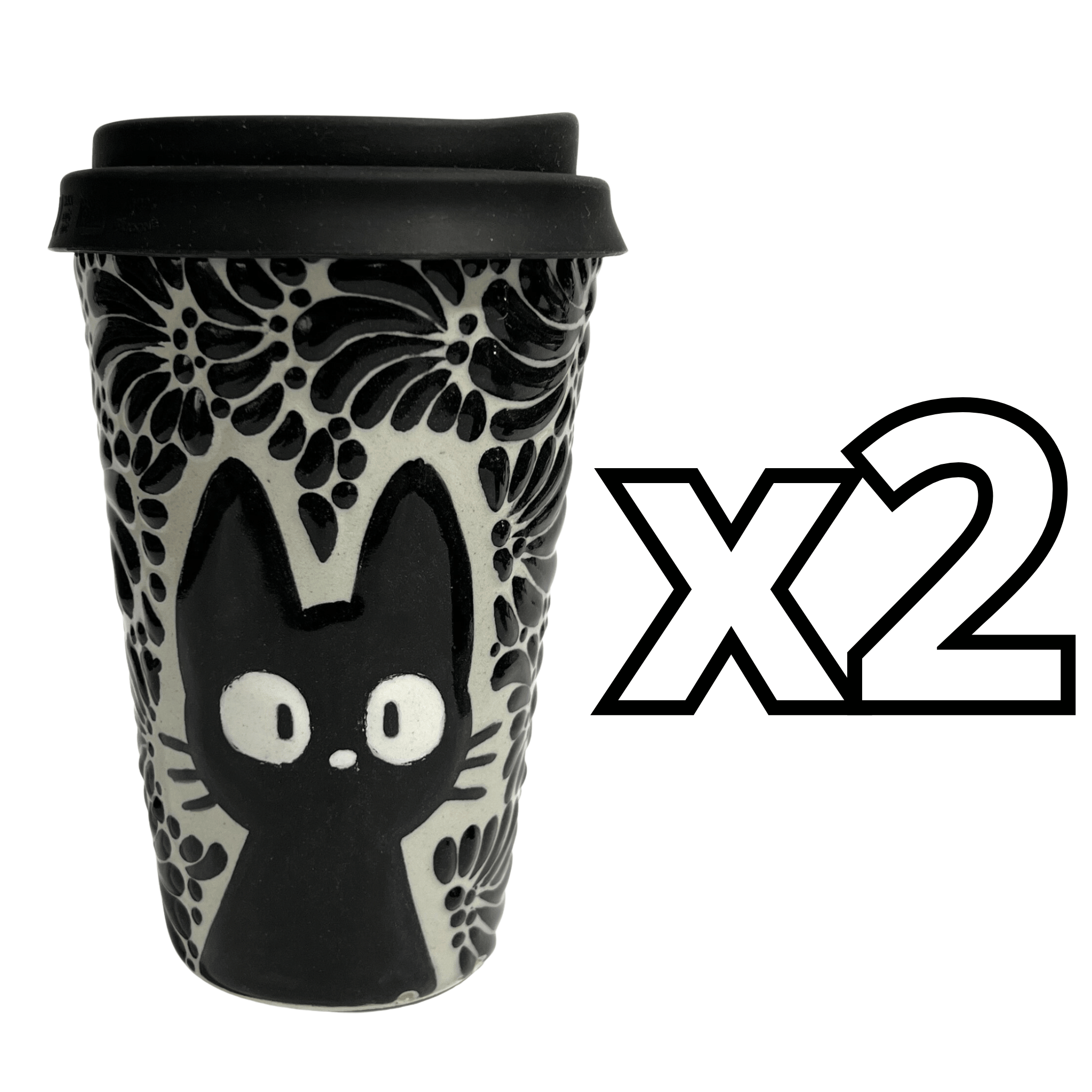 TERMO 15 CM SIN ASA FONDO TRADICIONAL MIK NEGRO GATO NEGRO