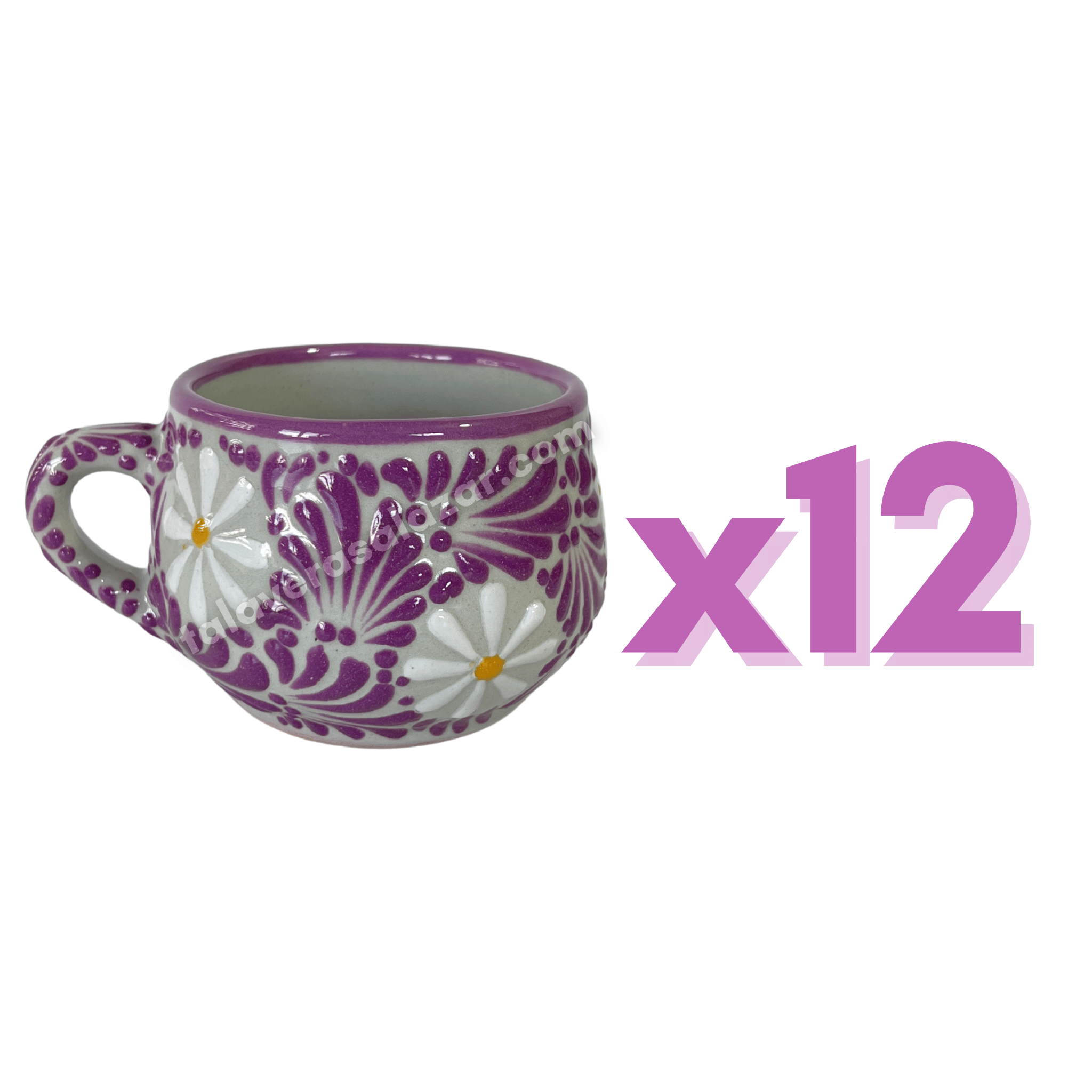 TAZA CHOCOLATERA MEDIANA FONDO TRADICIONAL MIK MORADO MARGARITAS