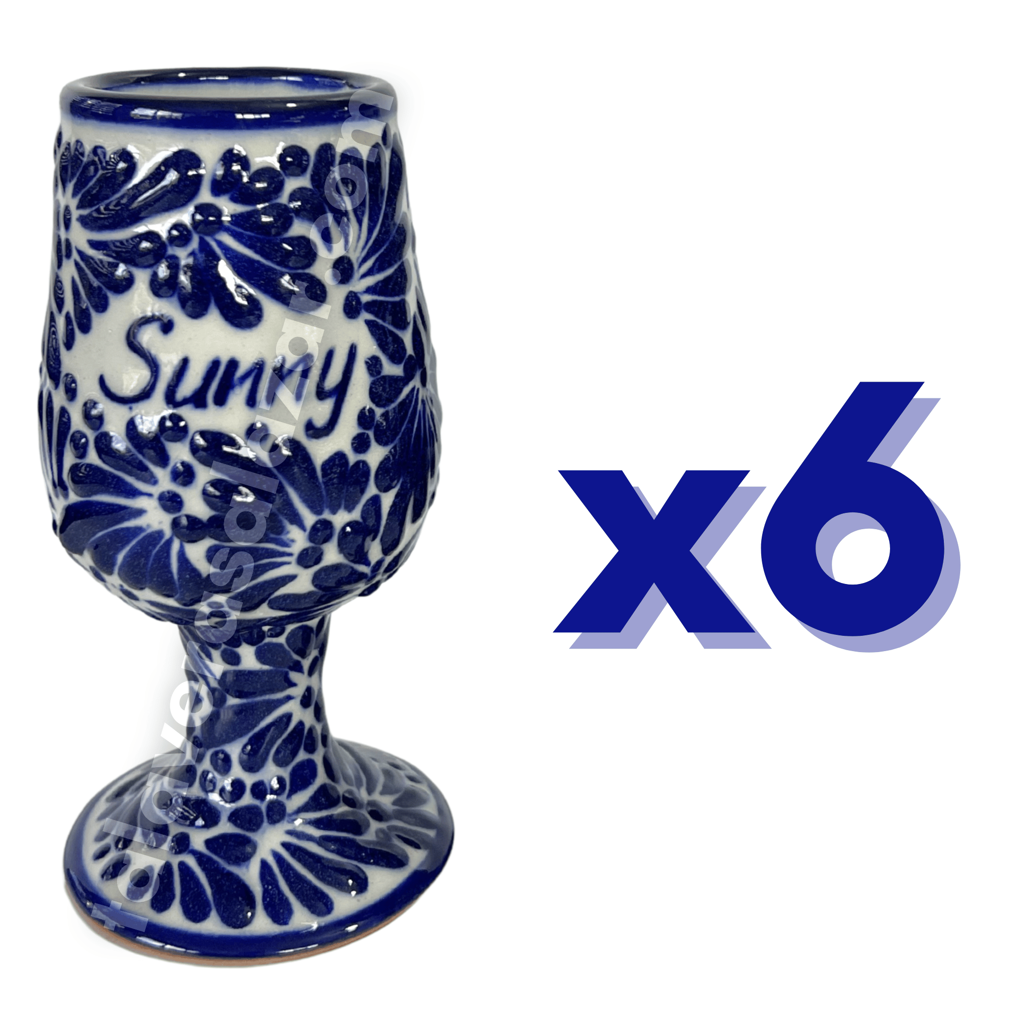 COPAS PARA NOVIOS 8 CARACTERES FONDO TRADICIONAL MIK AZUL COBALTO